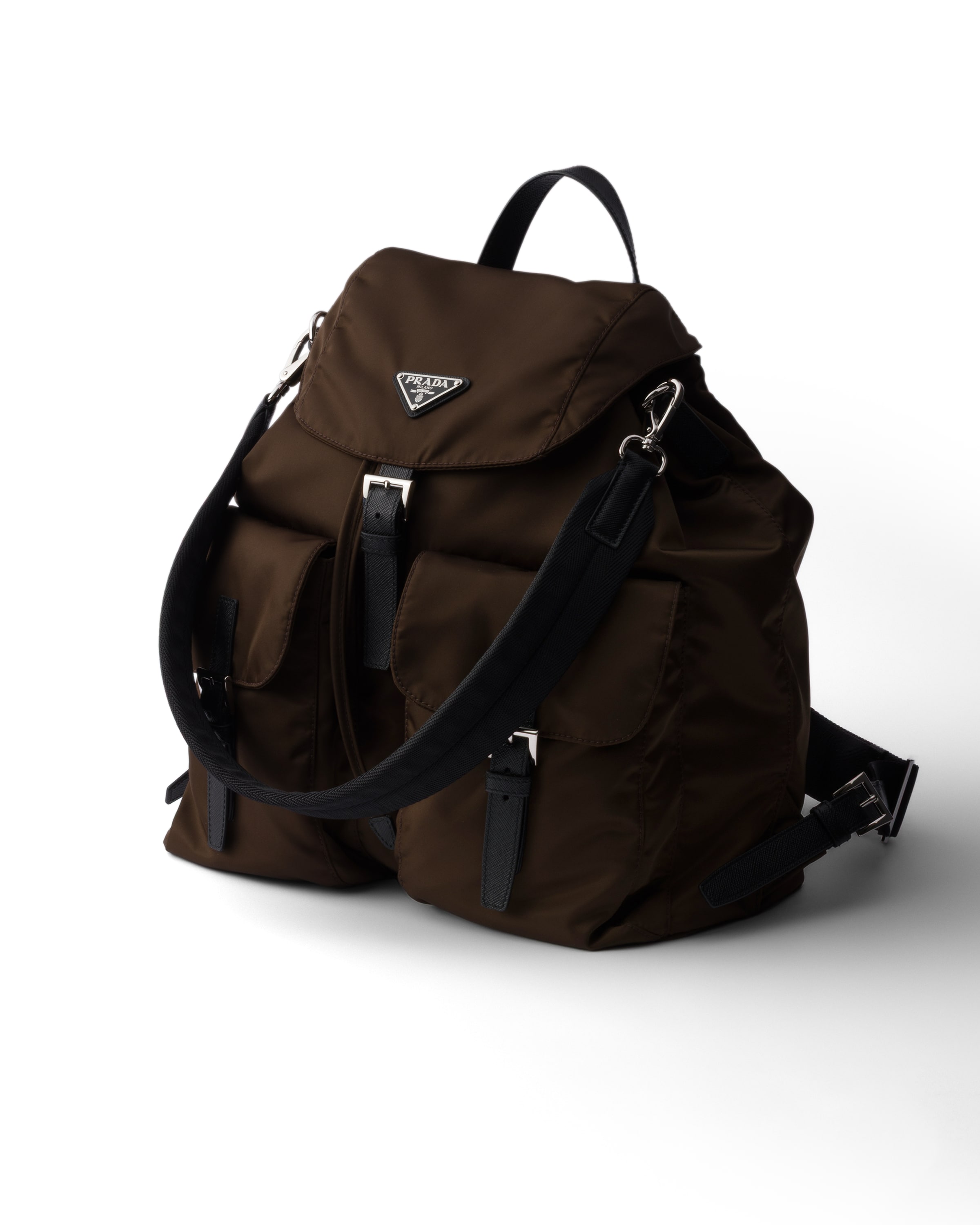 Prada Front-pockets Backpack In Brown