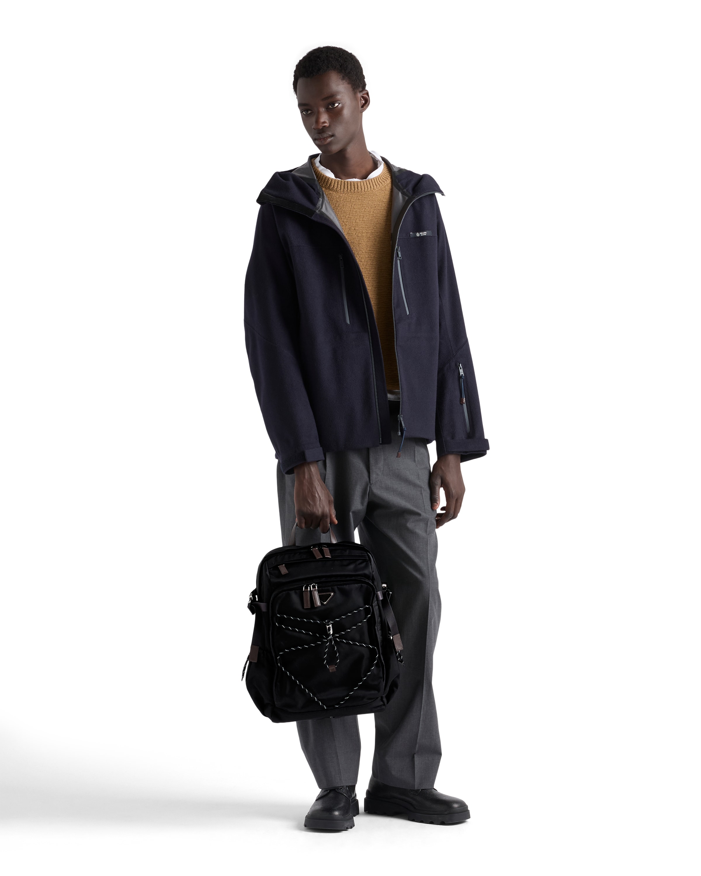 Prada Versatile Backpack With Multiple Storage Options In Black