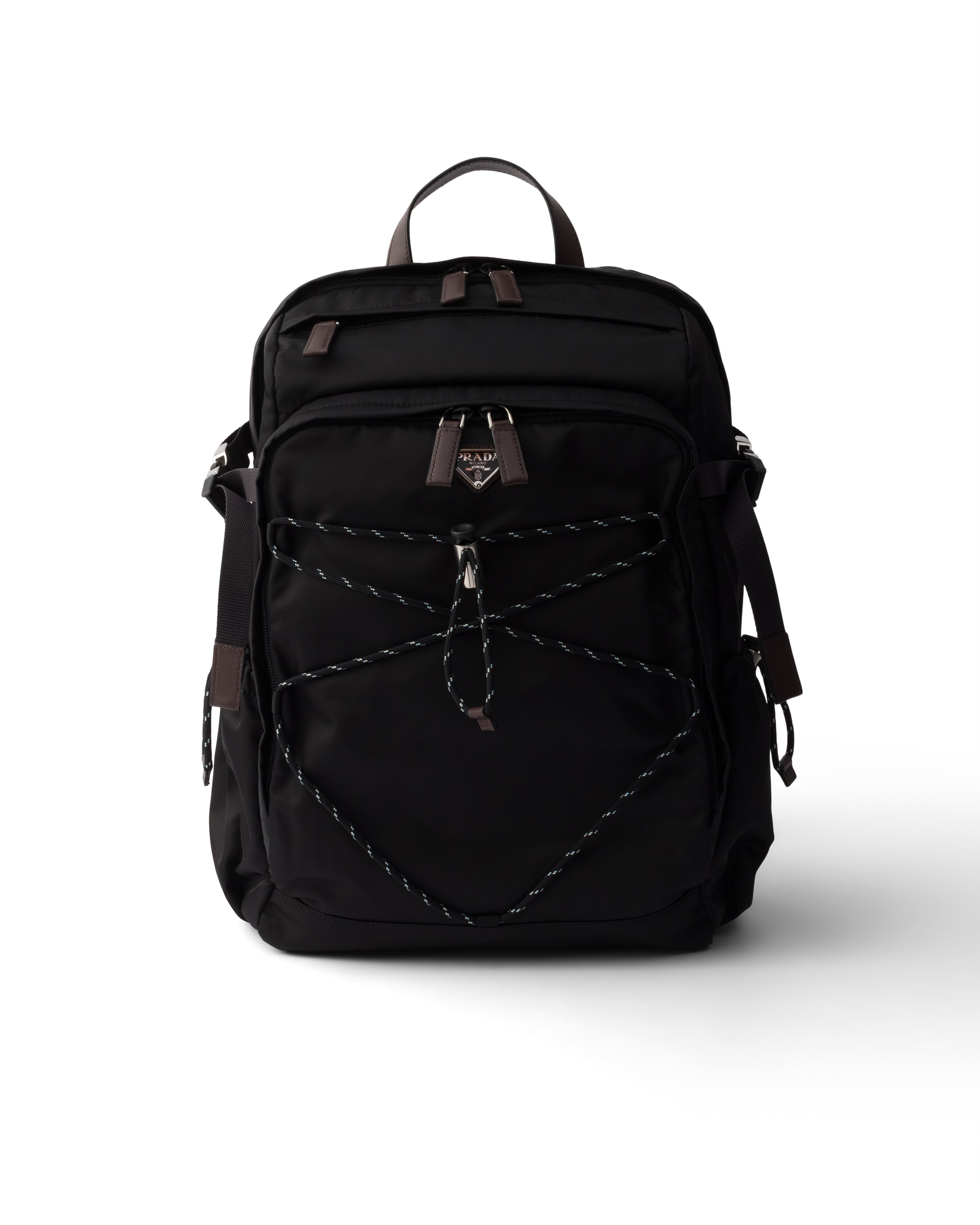 Prada Versatile Backpack With Multiple Storage Options In Black