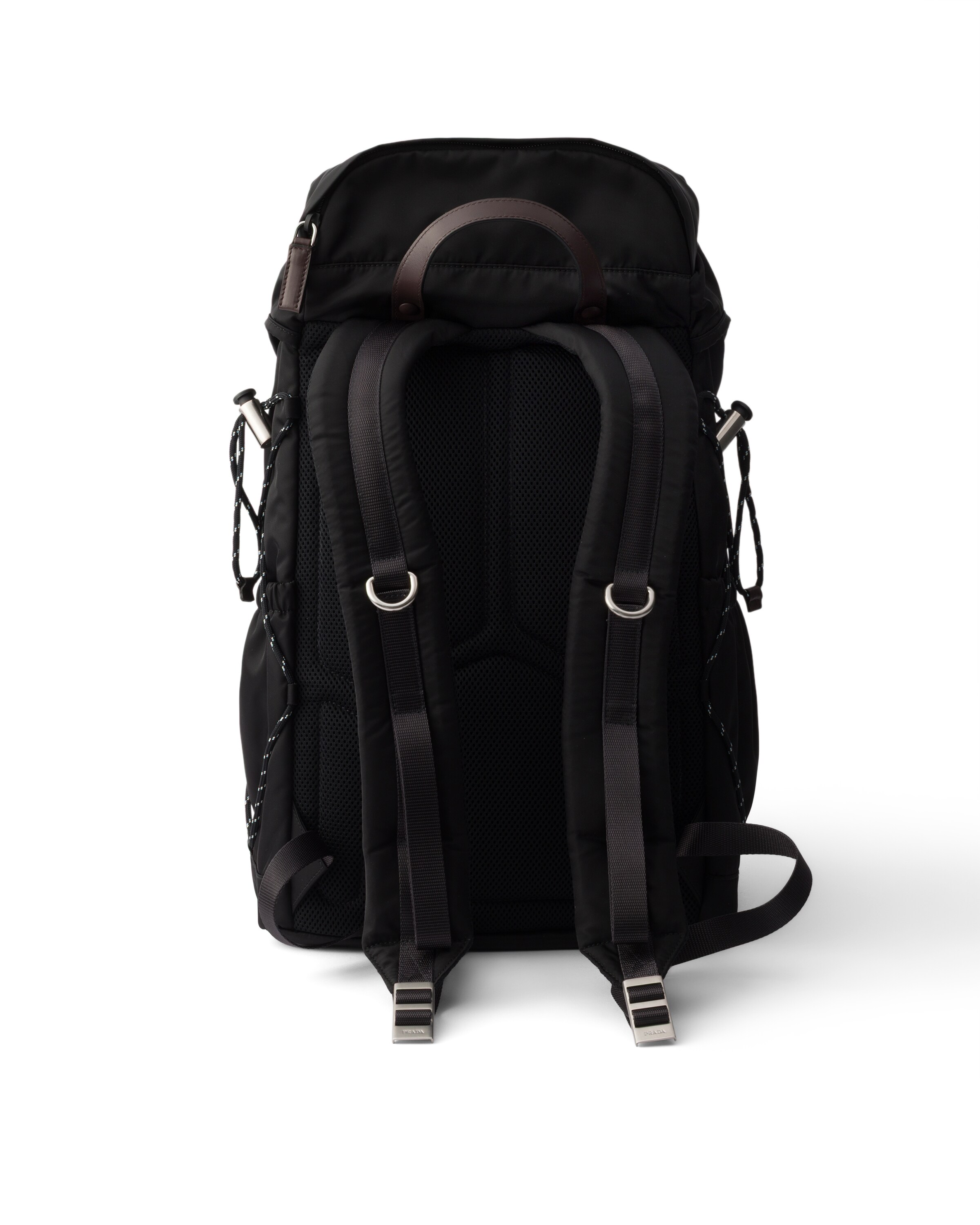 Prada Speedrock Rucksack Aus Re-nylon Und Leder In Black