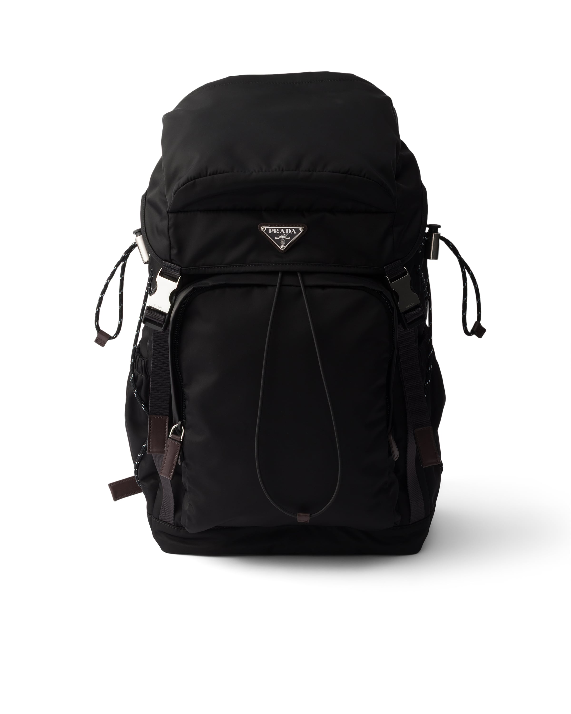 Prada Speedrock Rucksack Aus Re-nylon Und Leder In Black
