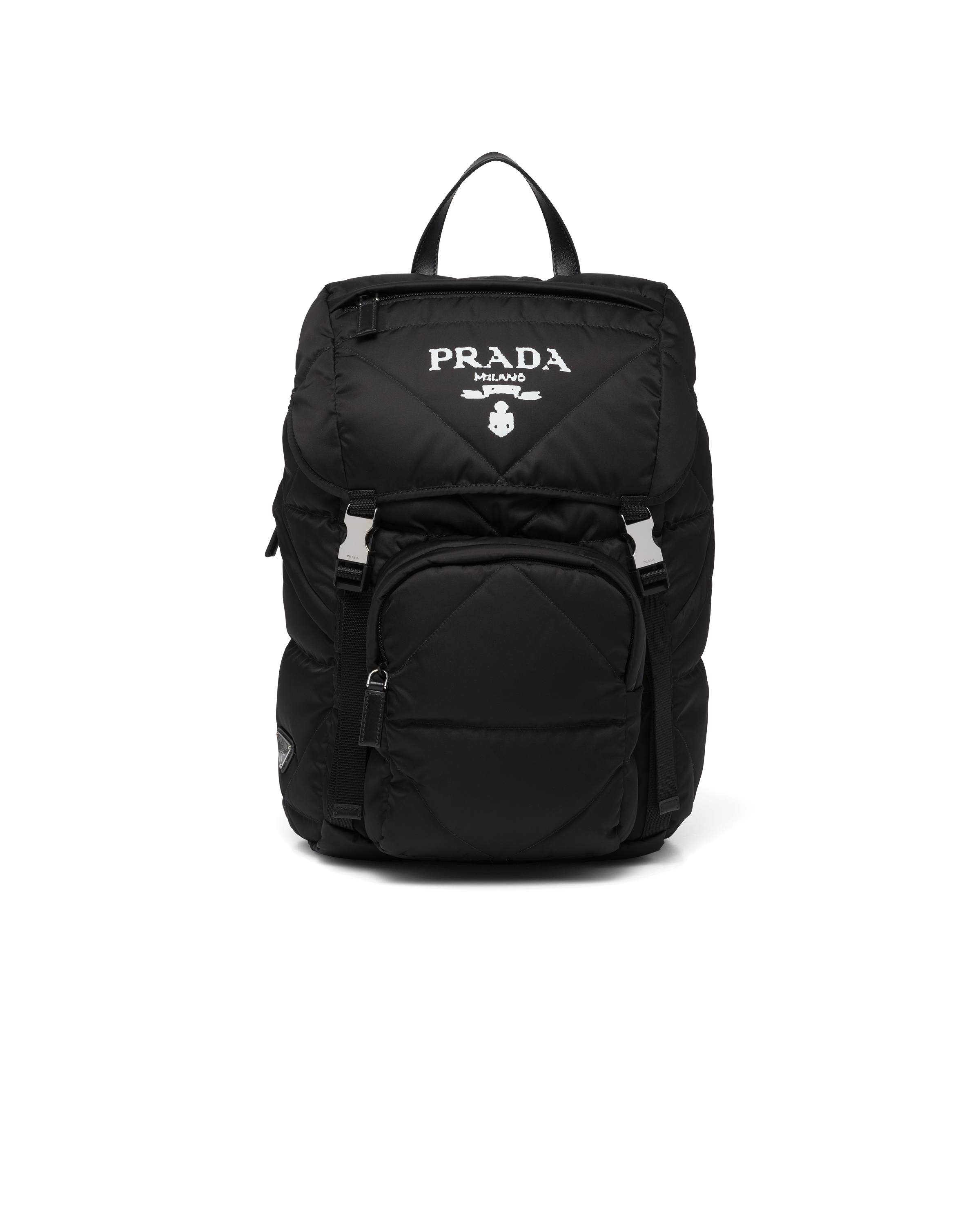 黑色re-nylon 再生尼龙背包 | prada