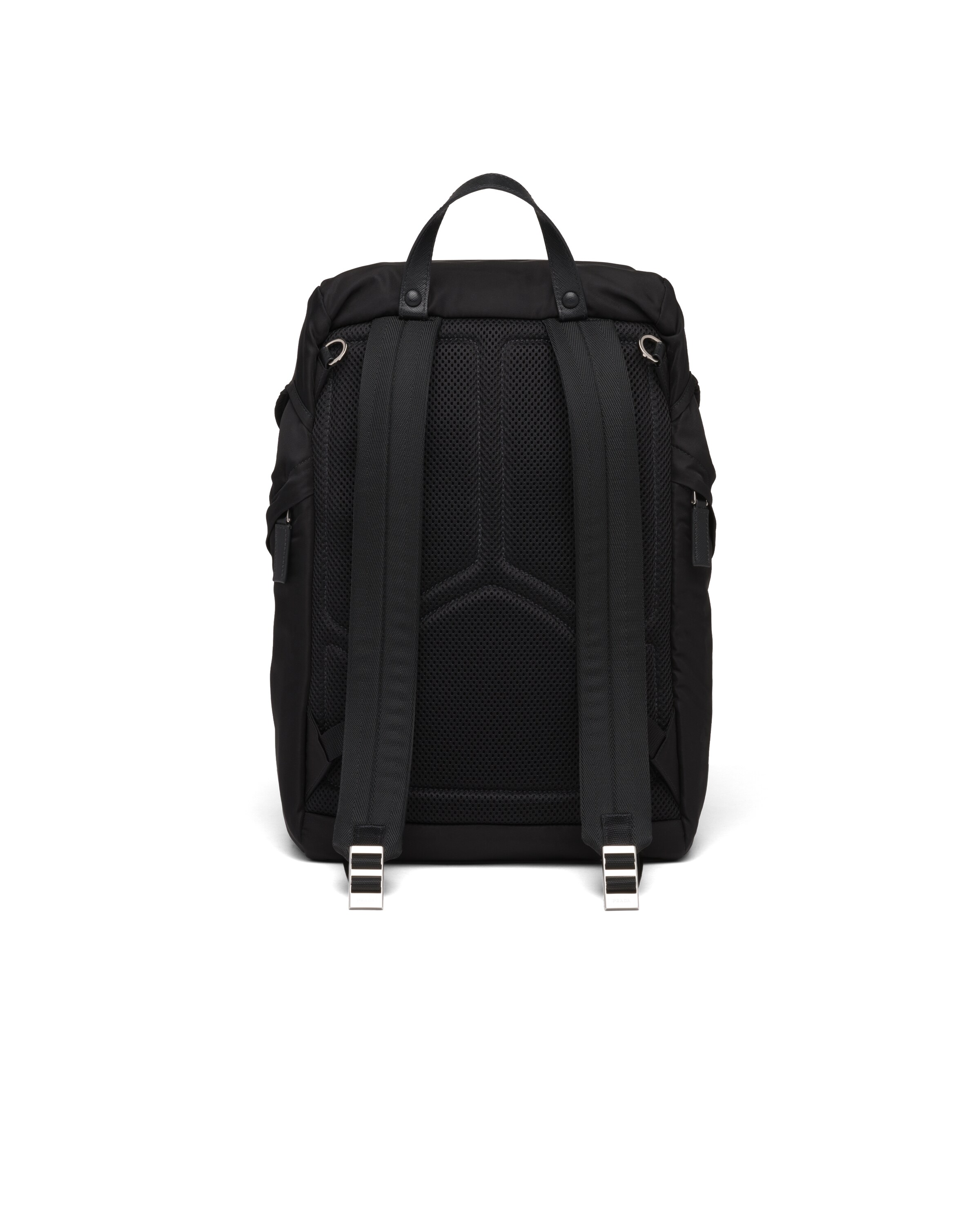 nylon and saffiano leather backpack