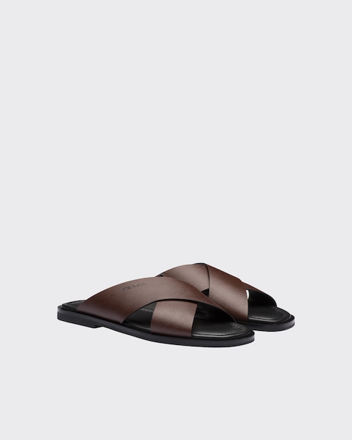 Prada saffiano sandals clearance