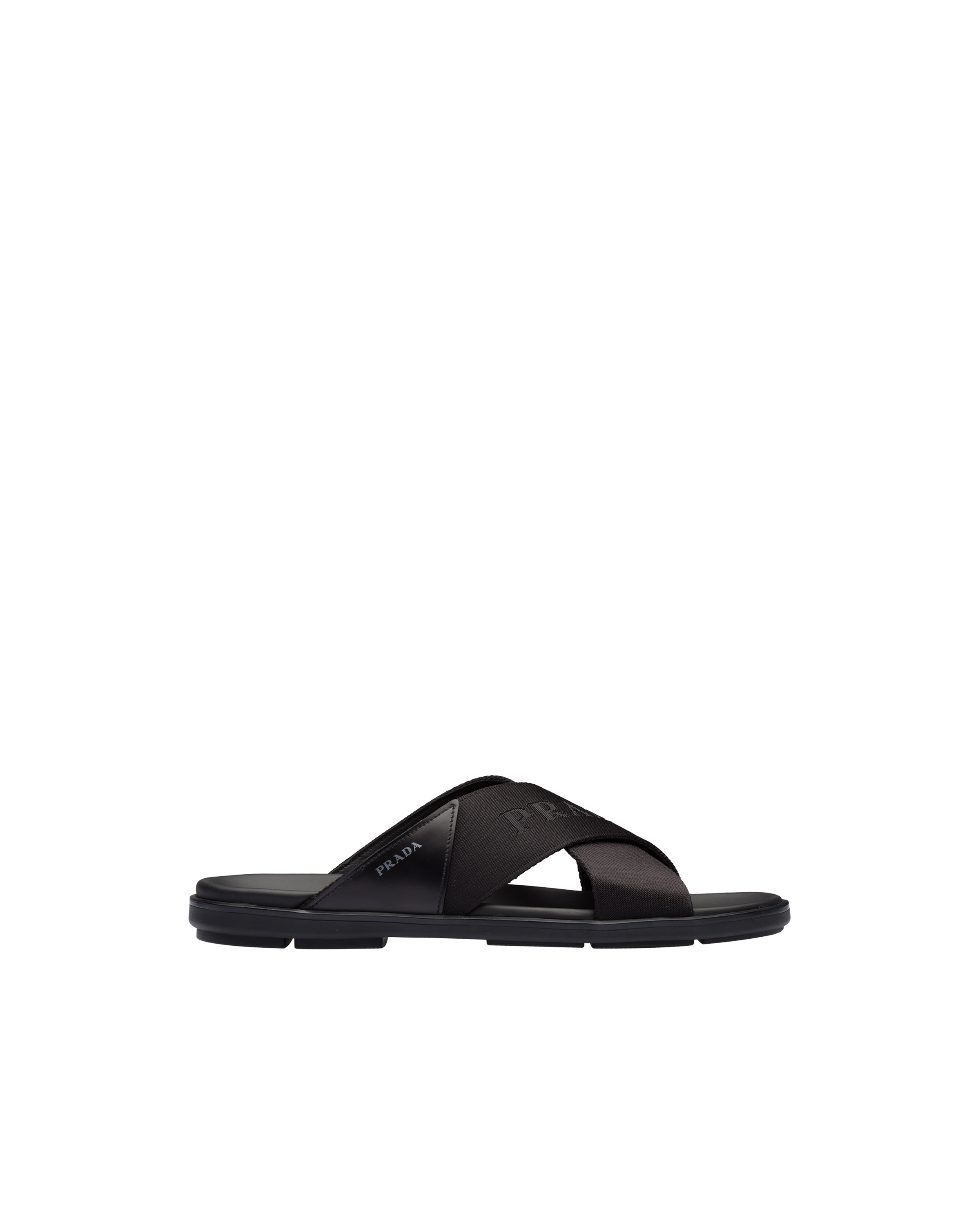 Prada leather and online nylon sandals