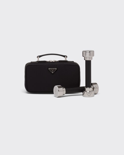 Prada Re-Nylon与Saffiano皮革手持哑铃手提箱 1