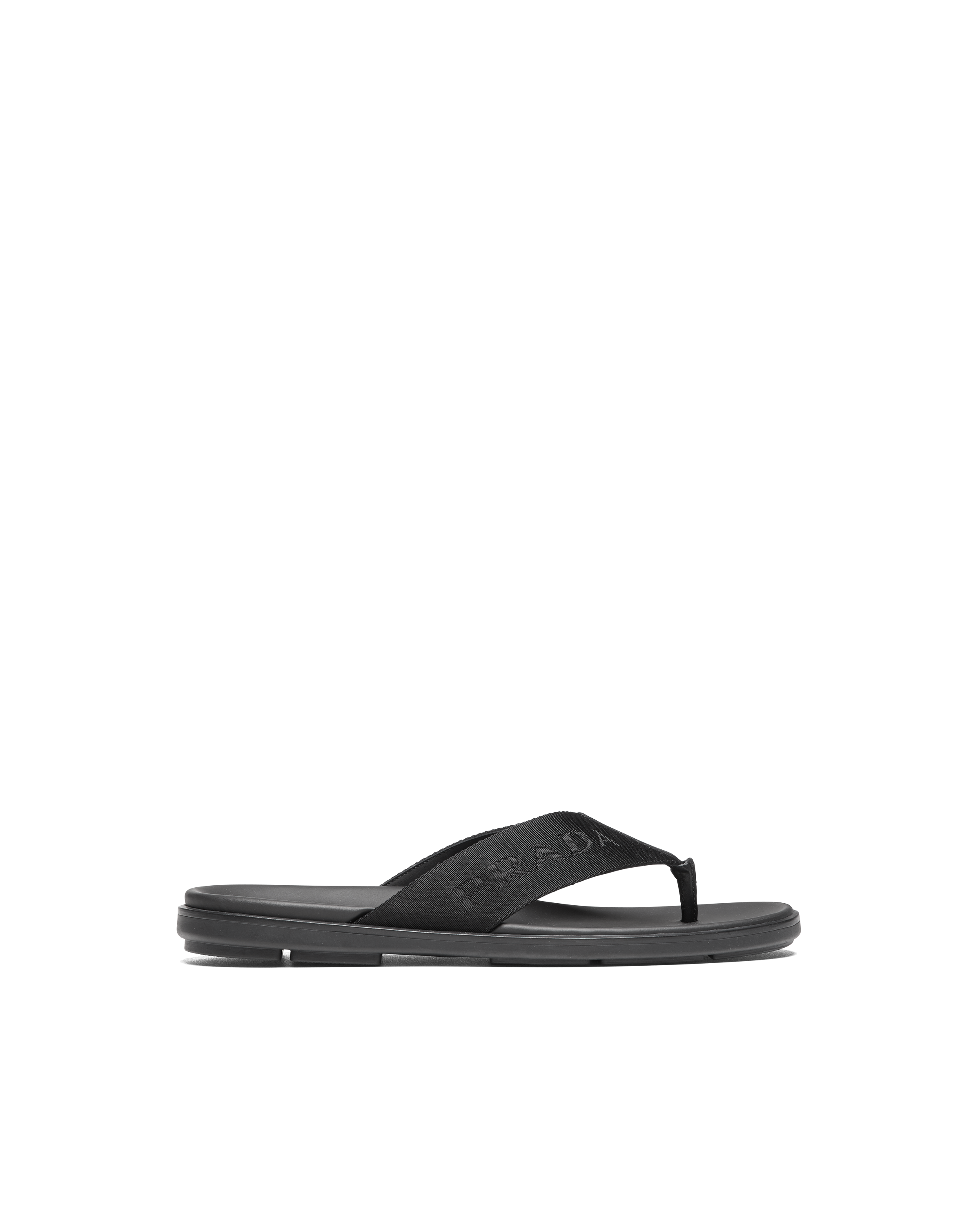 Black Nylon tape sandals | Prada