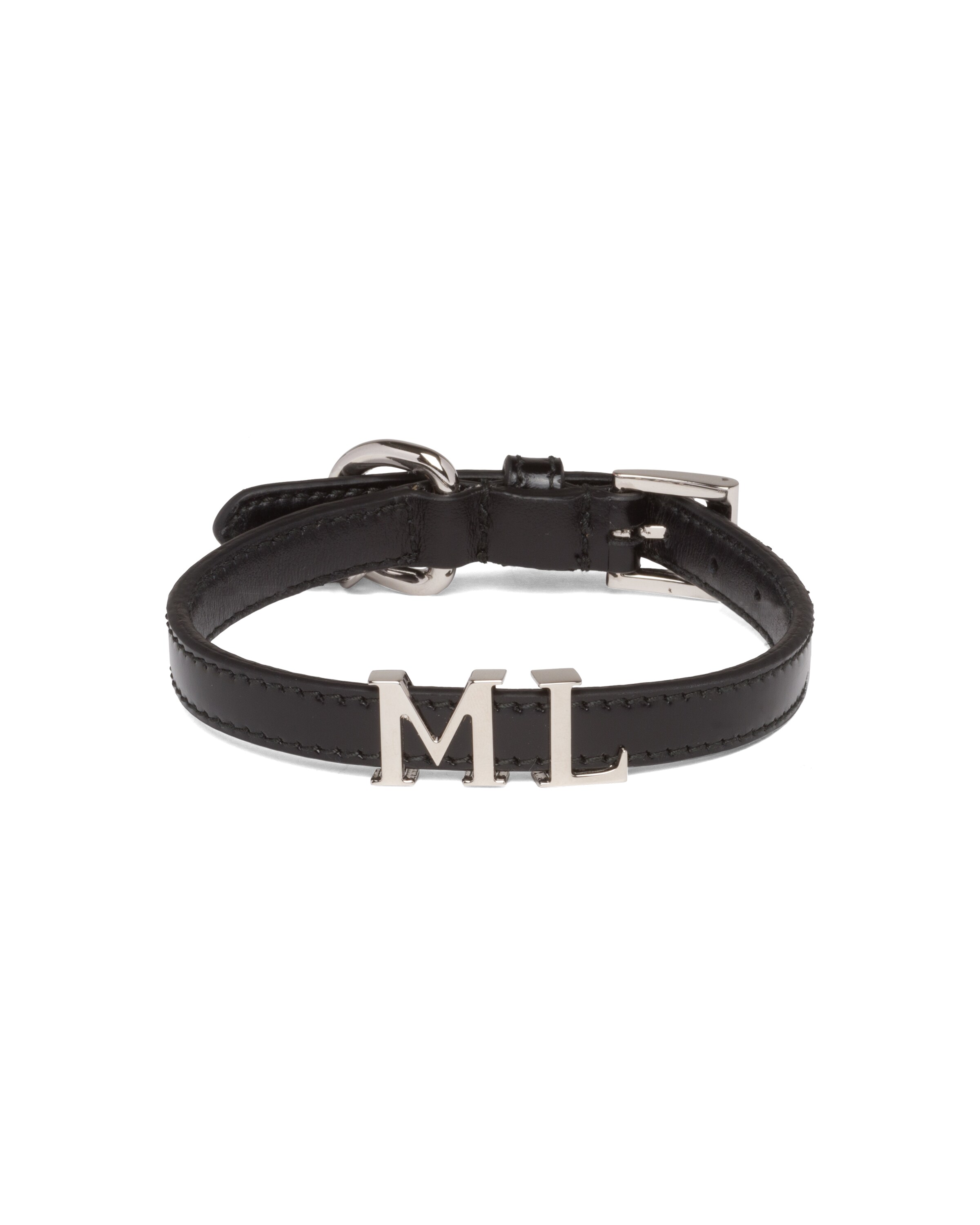 Black Customizable brushed leather pet collar | Prada
