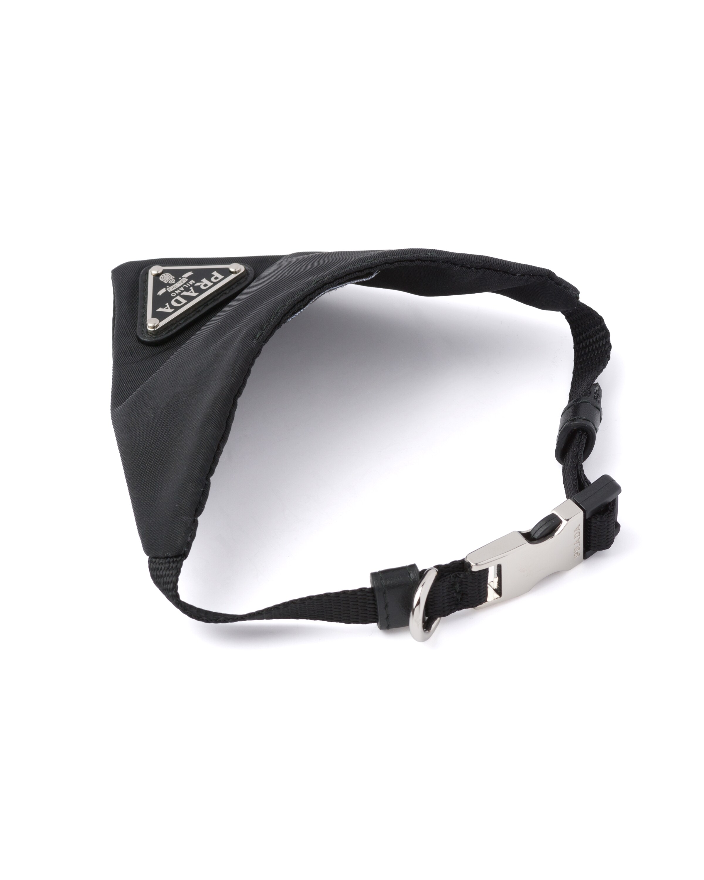 Prada Unisex Black Re-nylon Collar In Black
