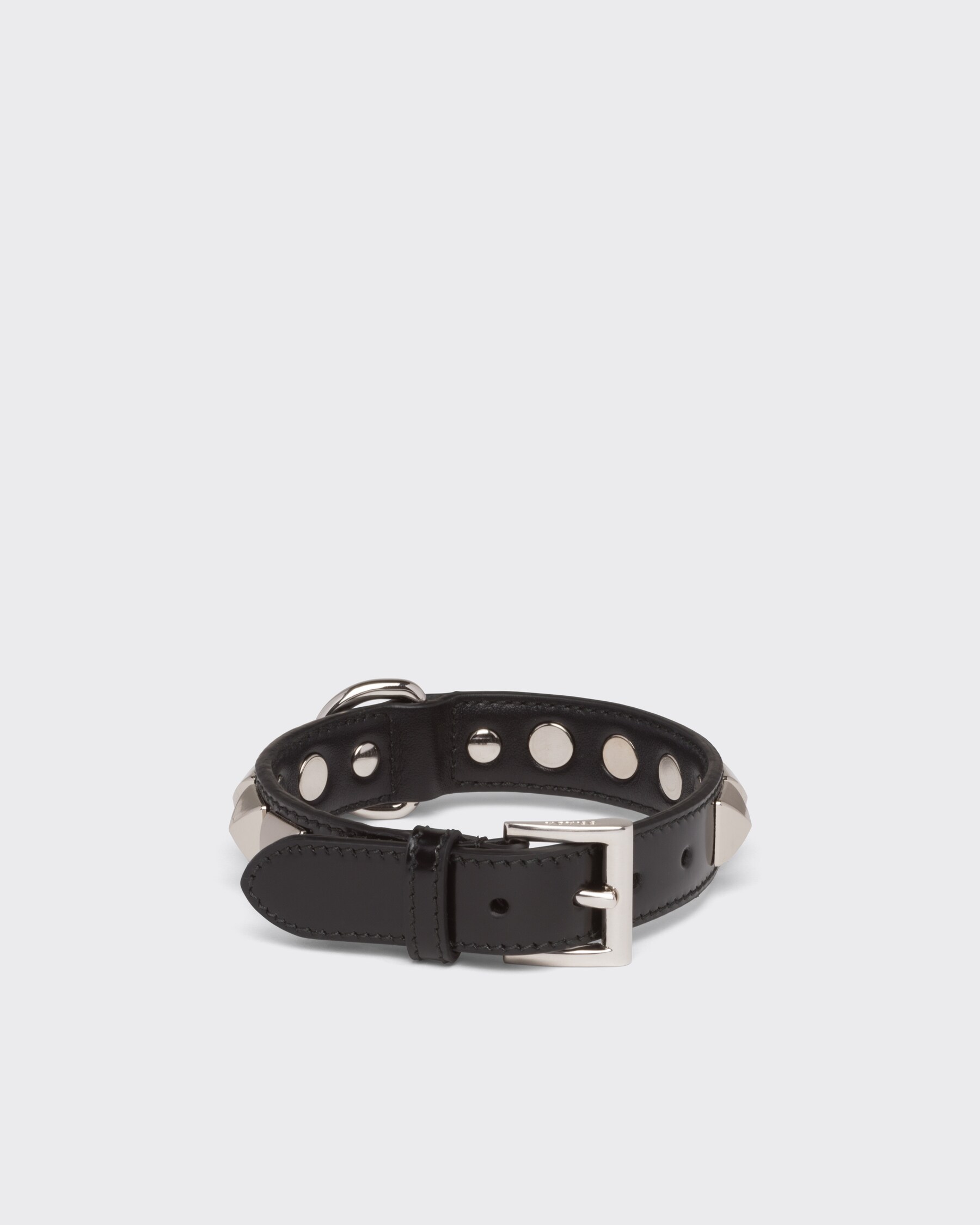 Black Brushed Leather Pet Collar PRADA