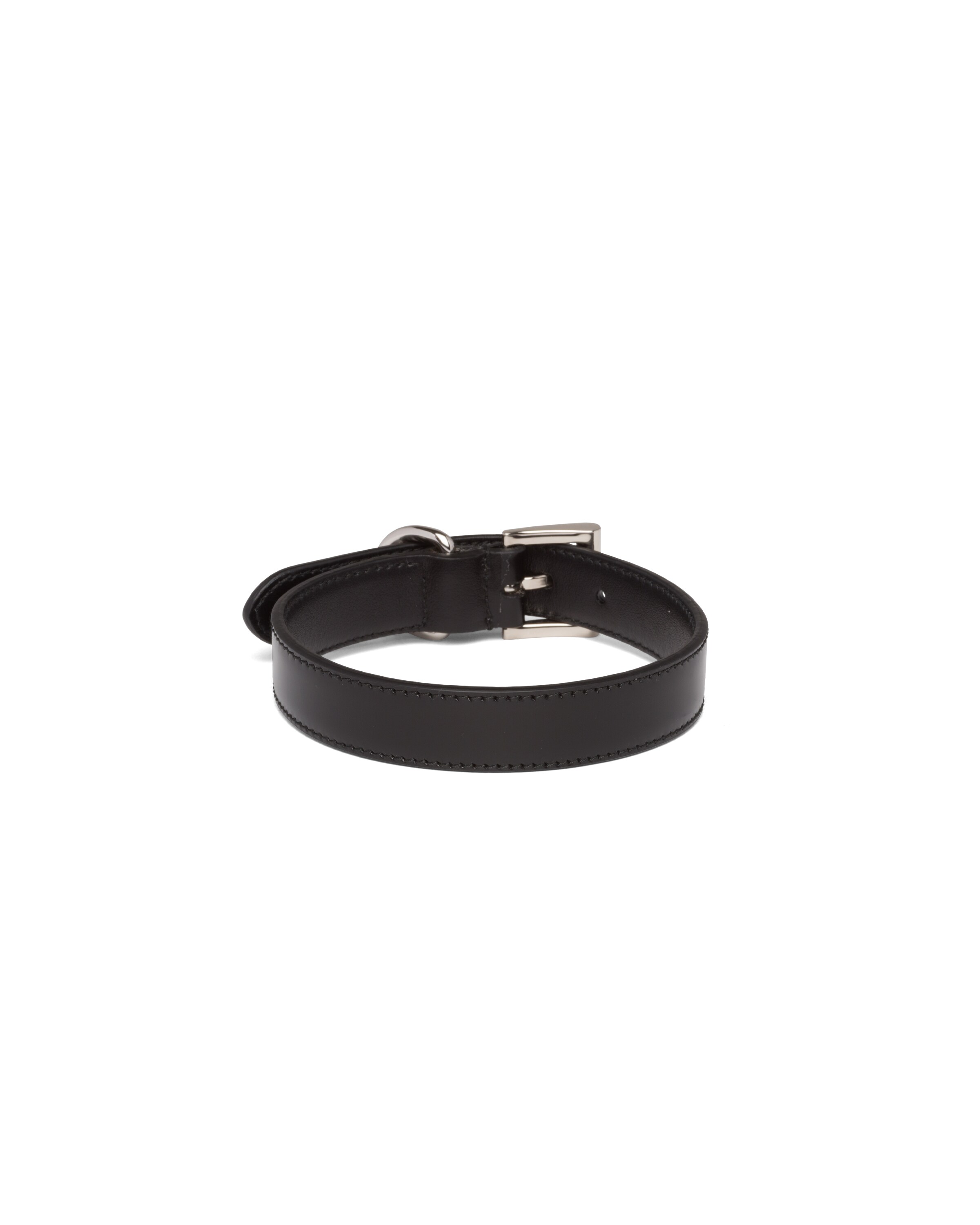 Black Brushed leather pet collar Prada