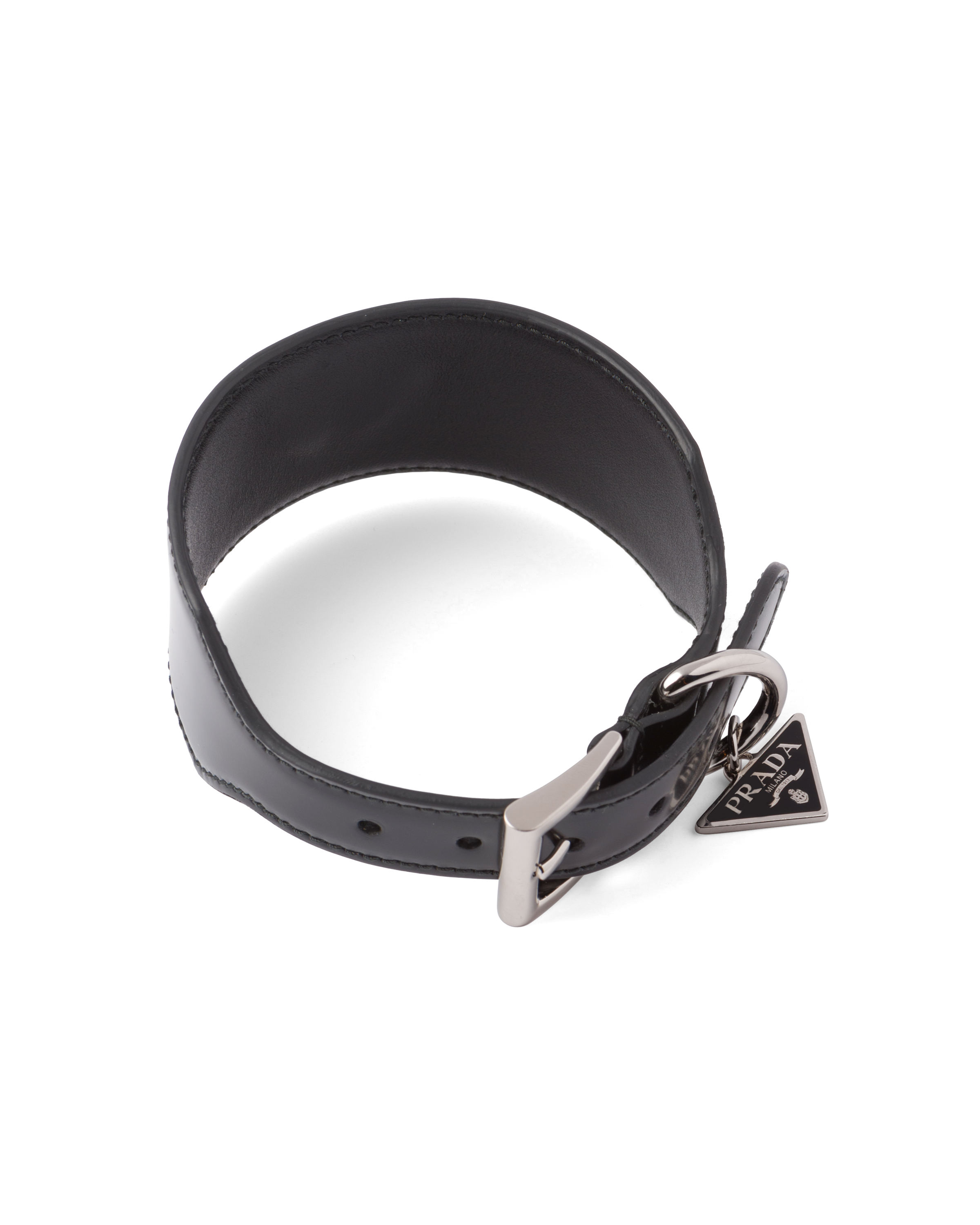 Black Brushed leather pet collar | Prada