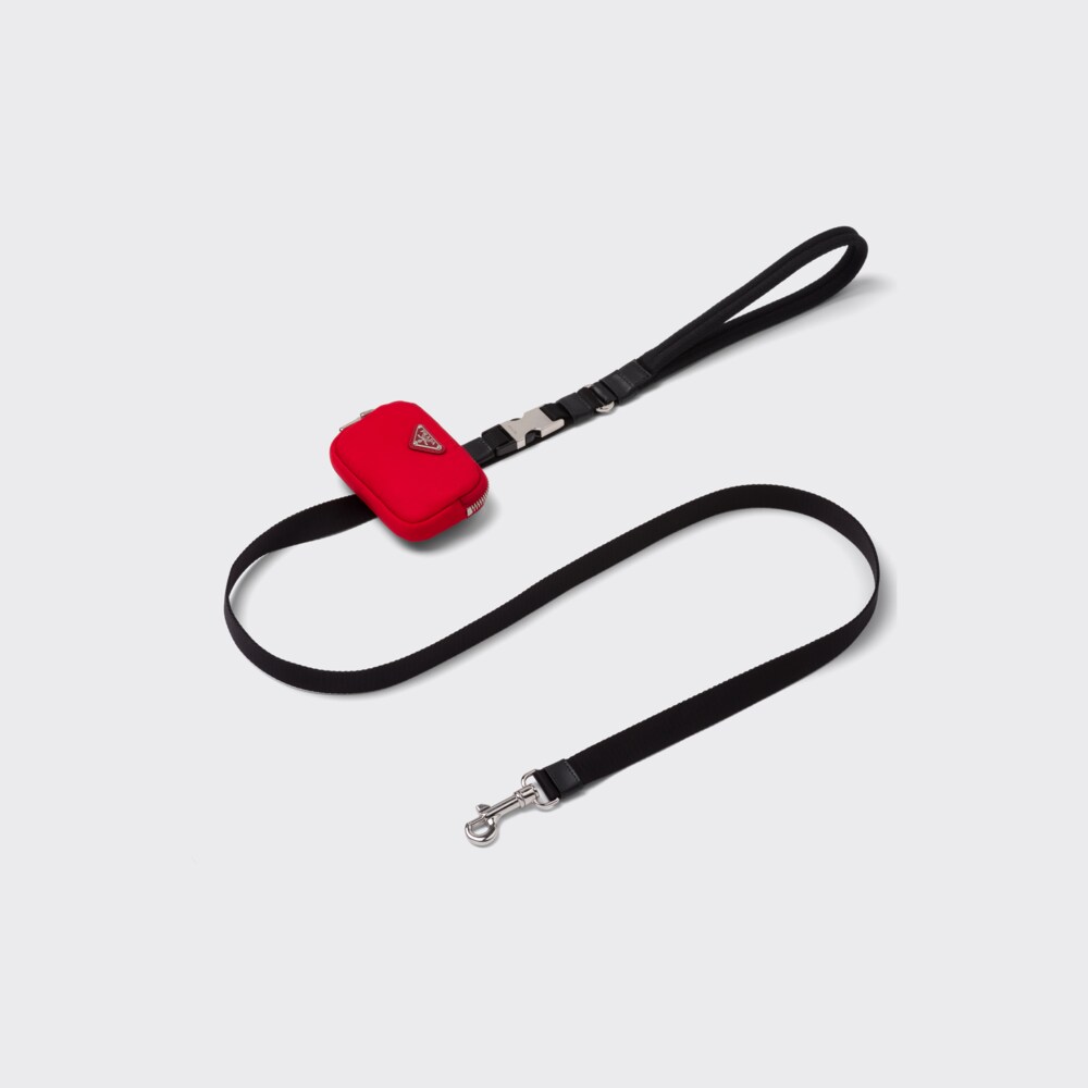 Red Nylon pet leash Prada