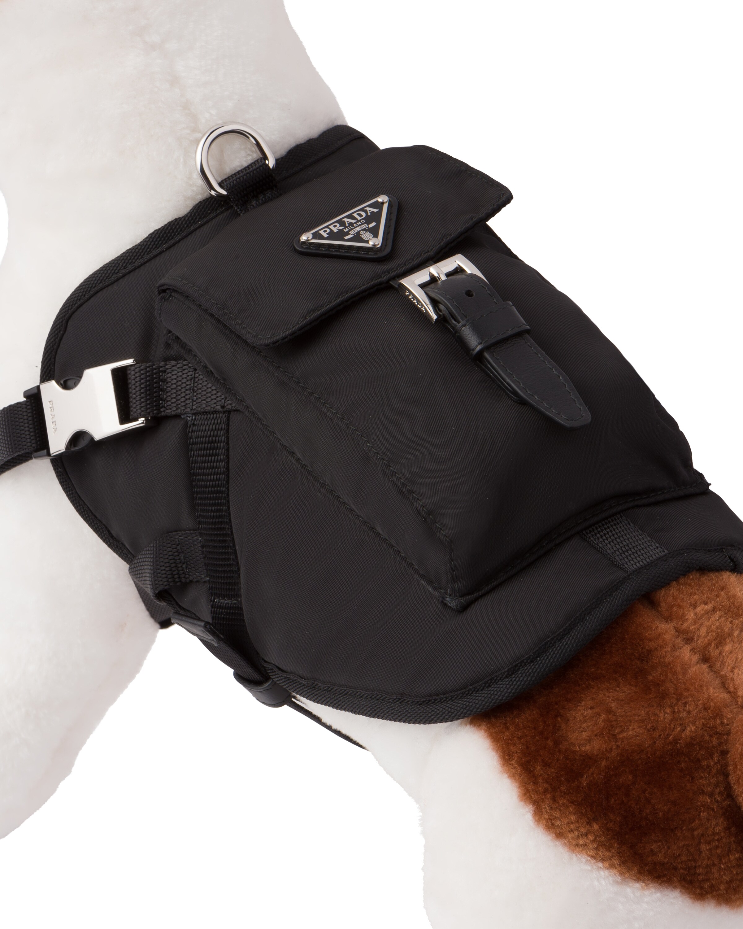Prada Re-nylon Dog Harness In Black