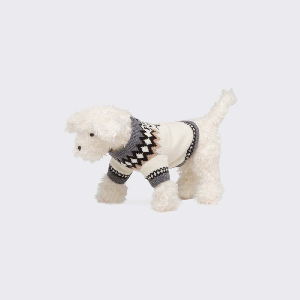 Camel Brown Wool and cashmere dog sweater Prada