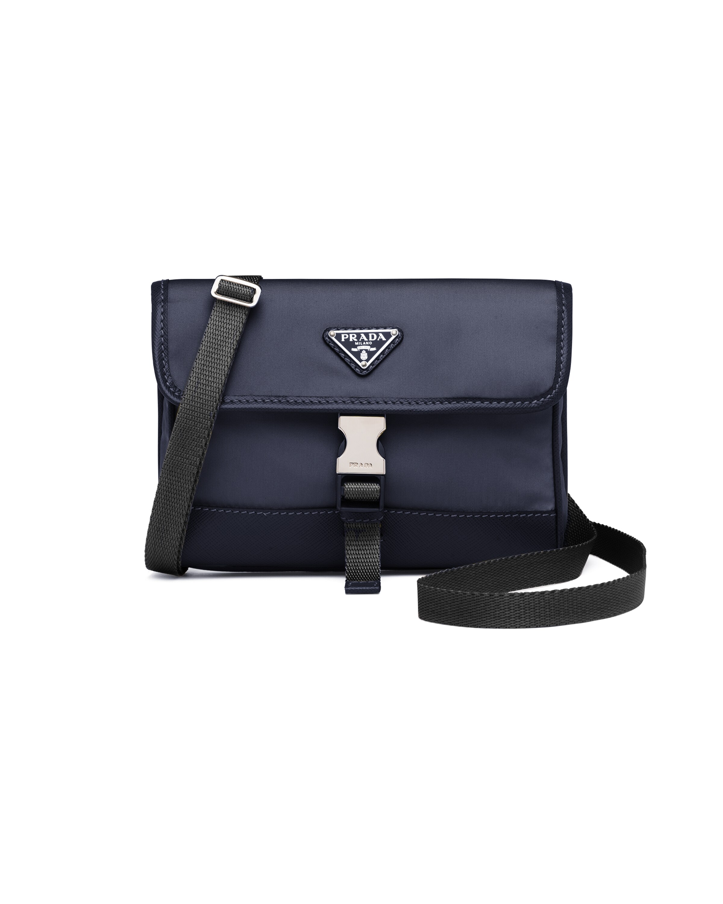 Prada Re-nylon And Saffiano Leather Smartphone Case, Men, Navy