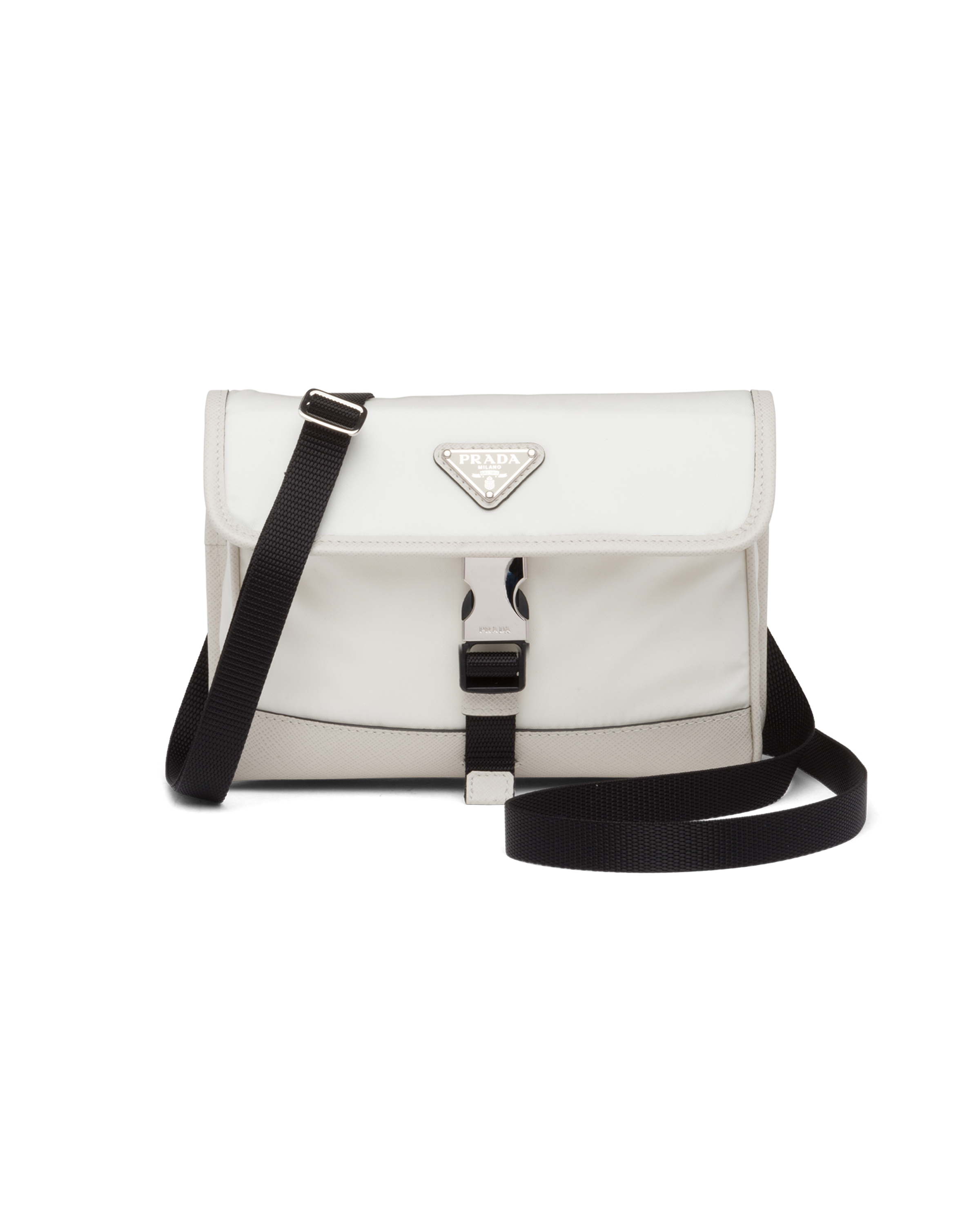 PRADA Re-Nylon Saffiano Leather Smartphone Case Shoulder Bag White