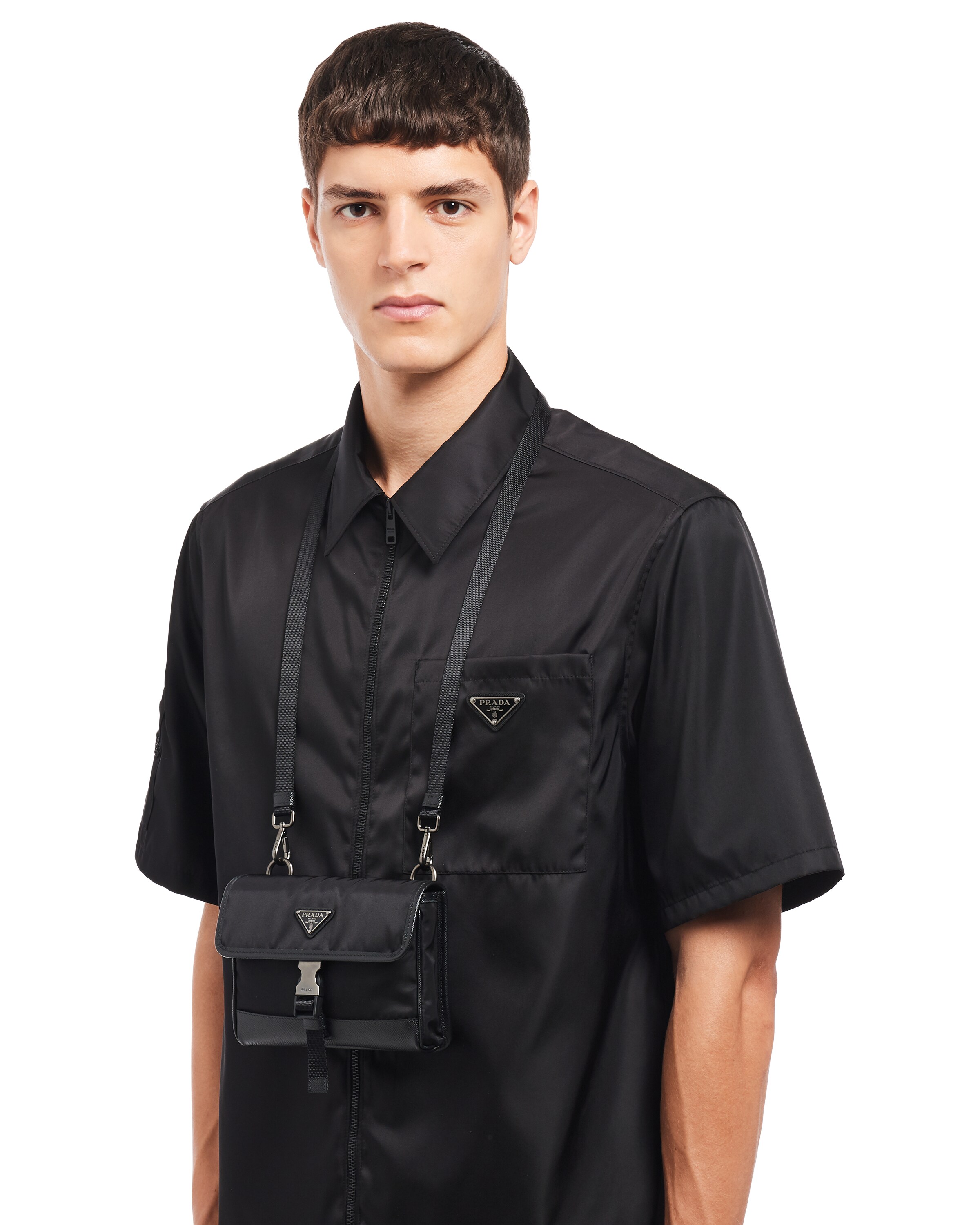 re nylon and saffiano leather smartphone case