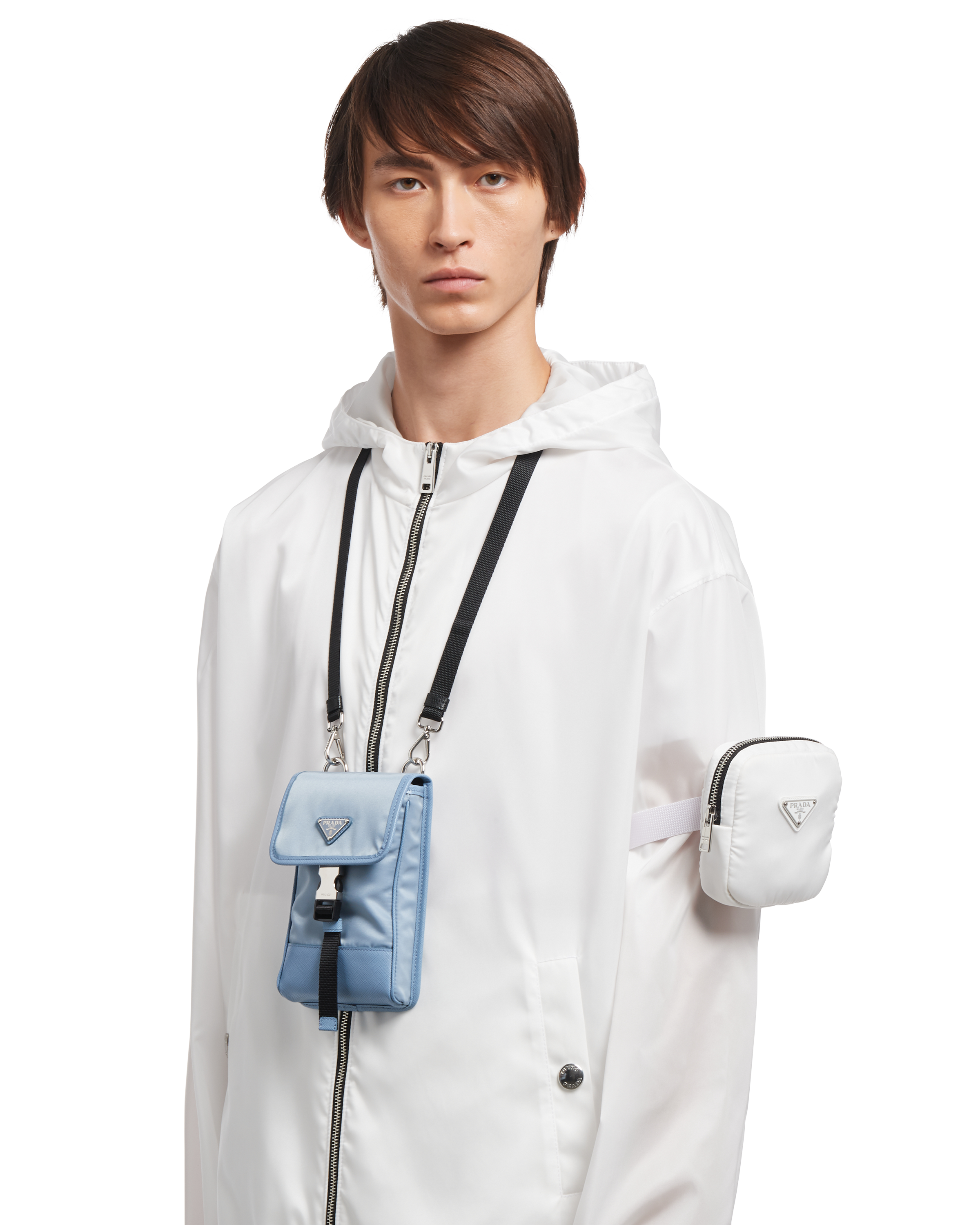 nylon and saffiano leather cellphone case