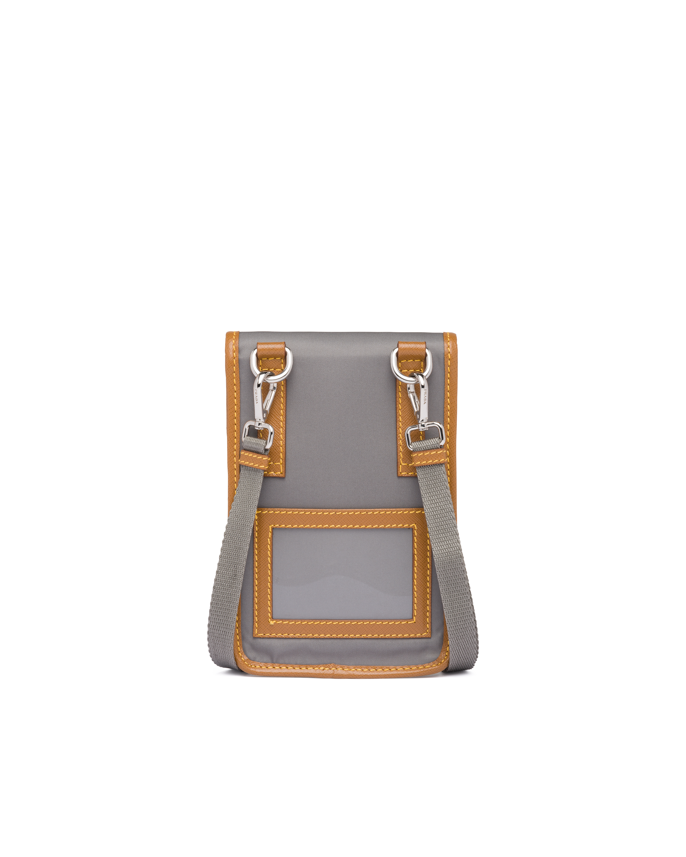 nylon and saffiano leather cellphone case