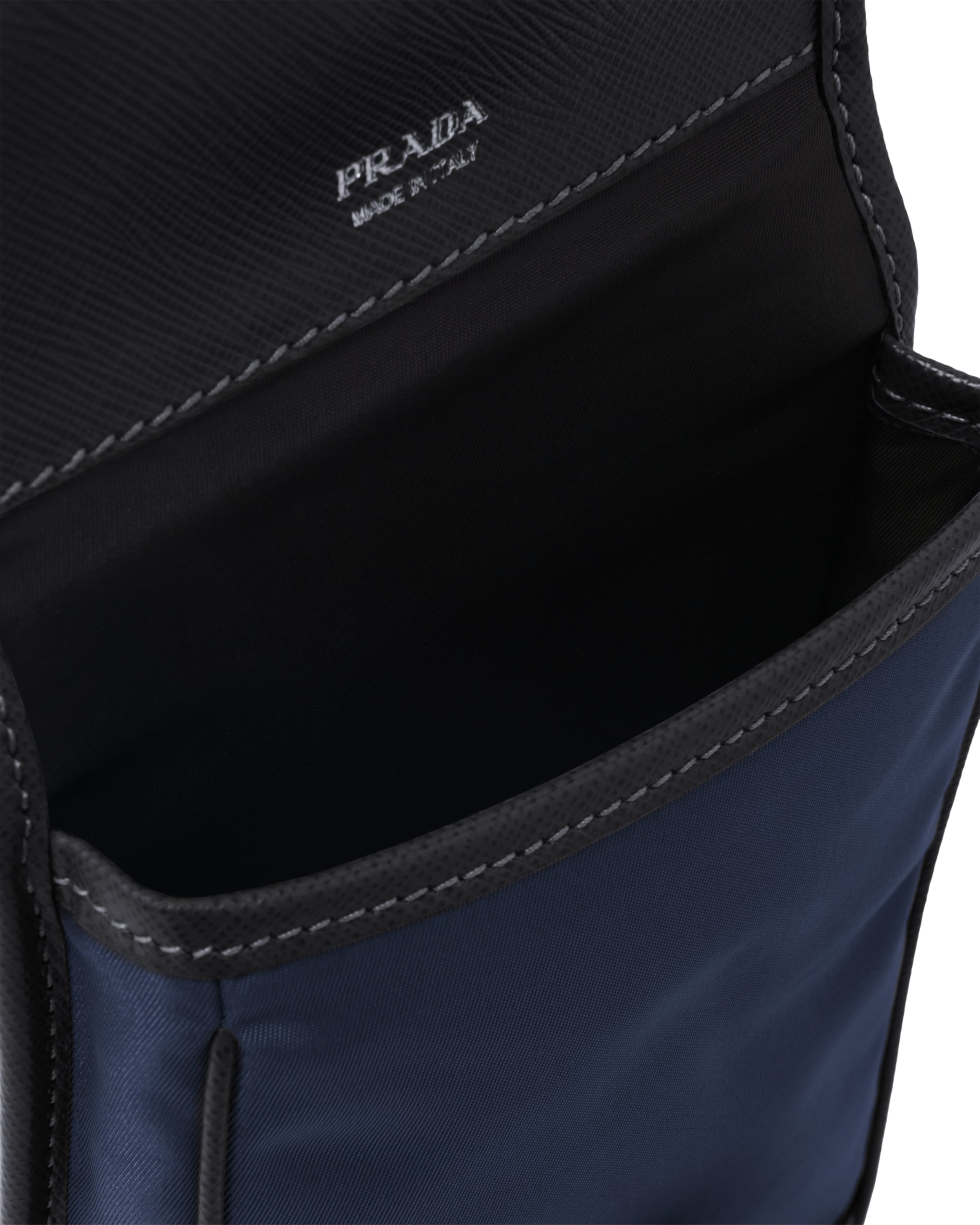 Navy ReNylon and Saffiano leather smartphone case Prada