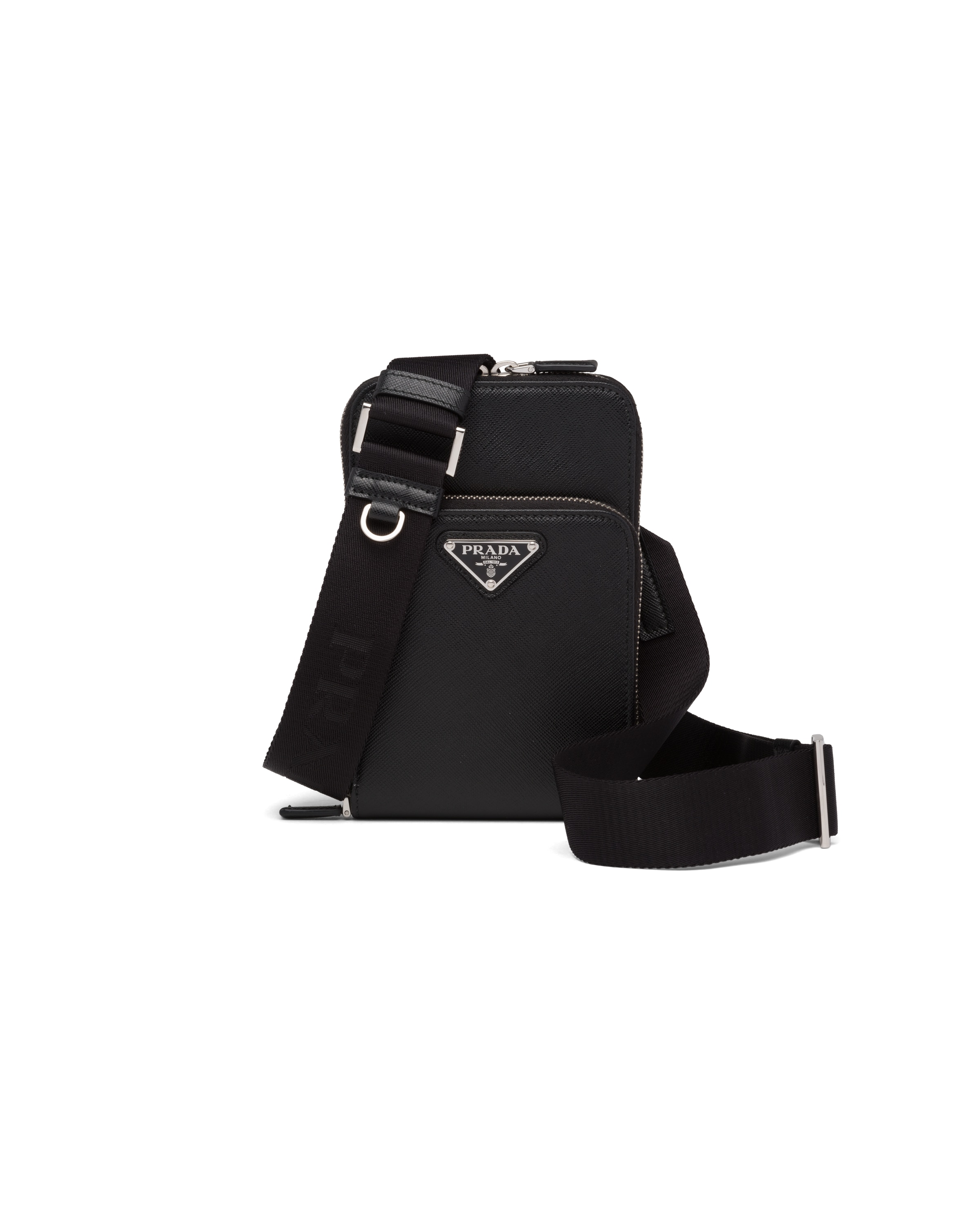 Prada Porta Smartphone In Saffiano, Uomo, Nero