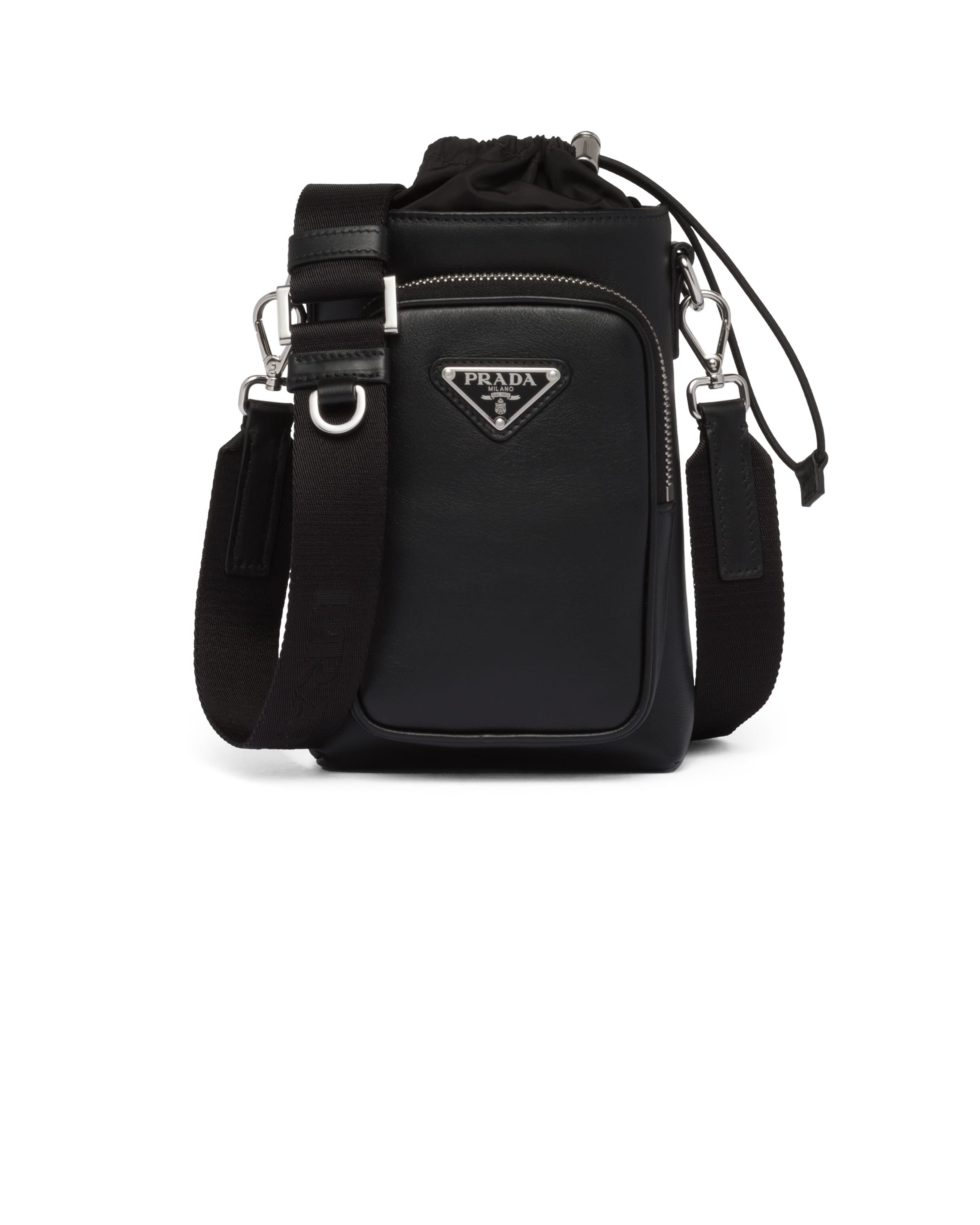 Prada Porta Smartphone In Pelle, Uomo, Nero