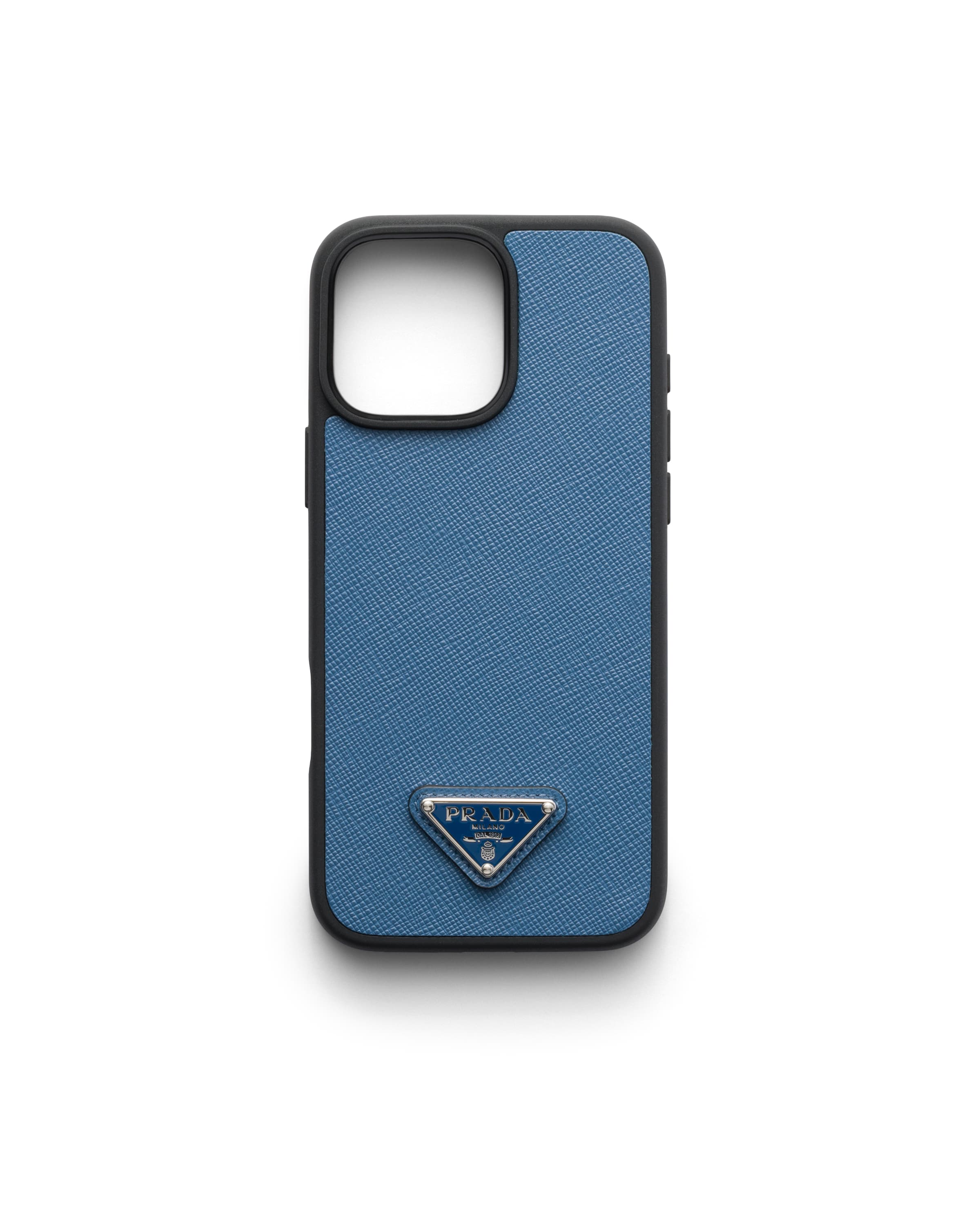 Prada Cover In Saffiano Per Iphone 16 Pro Max, Uomo, Avio