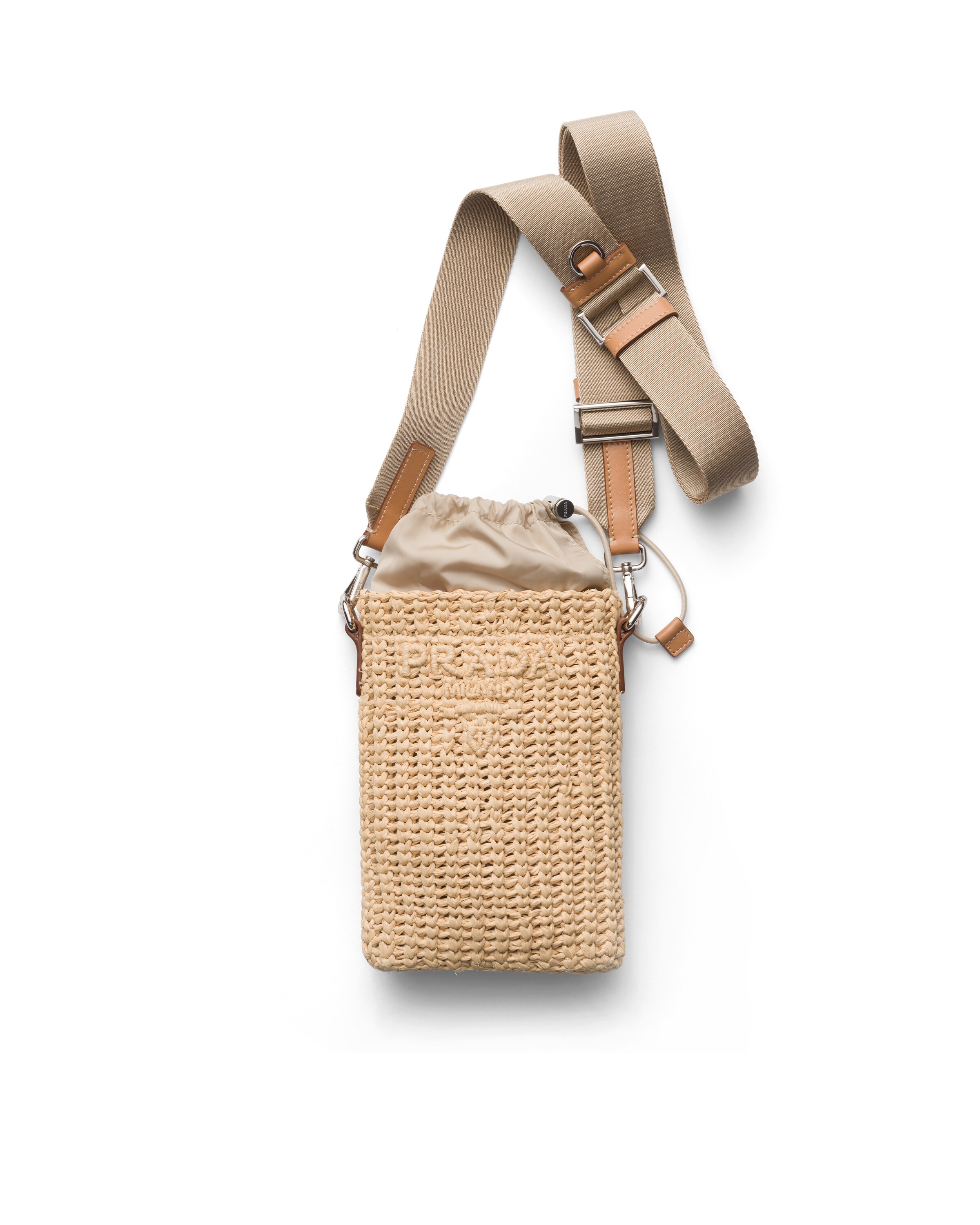 Prada Crochet Smartphone Case, Men, Natural