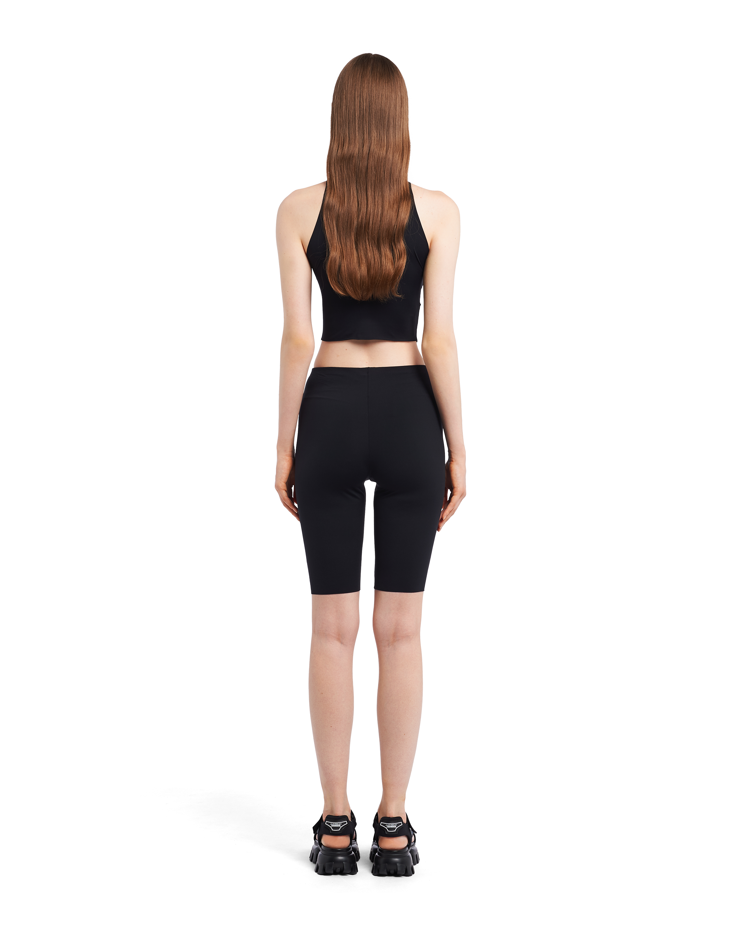 Black Stretch jersey biker shorts | Prada