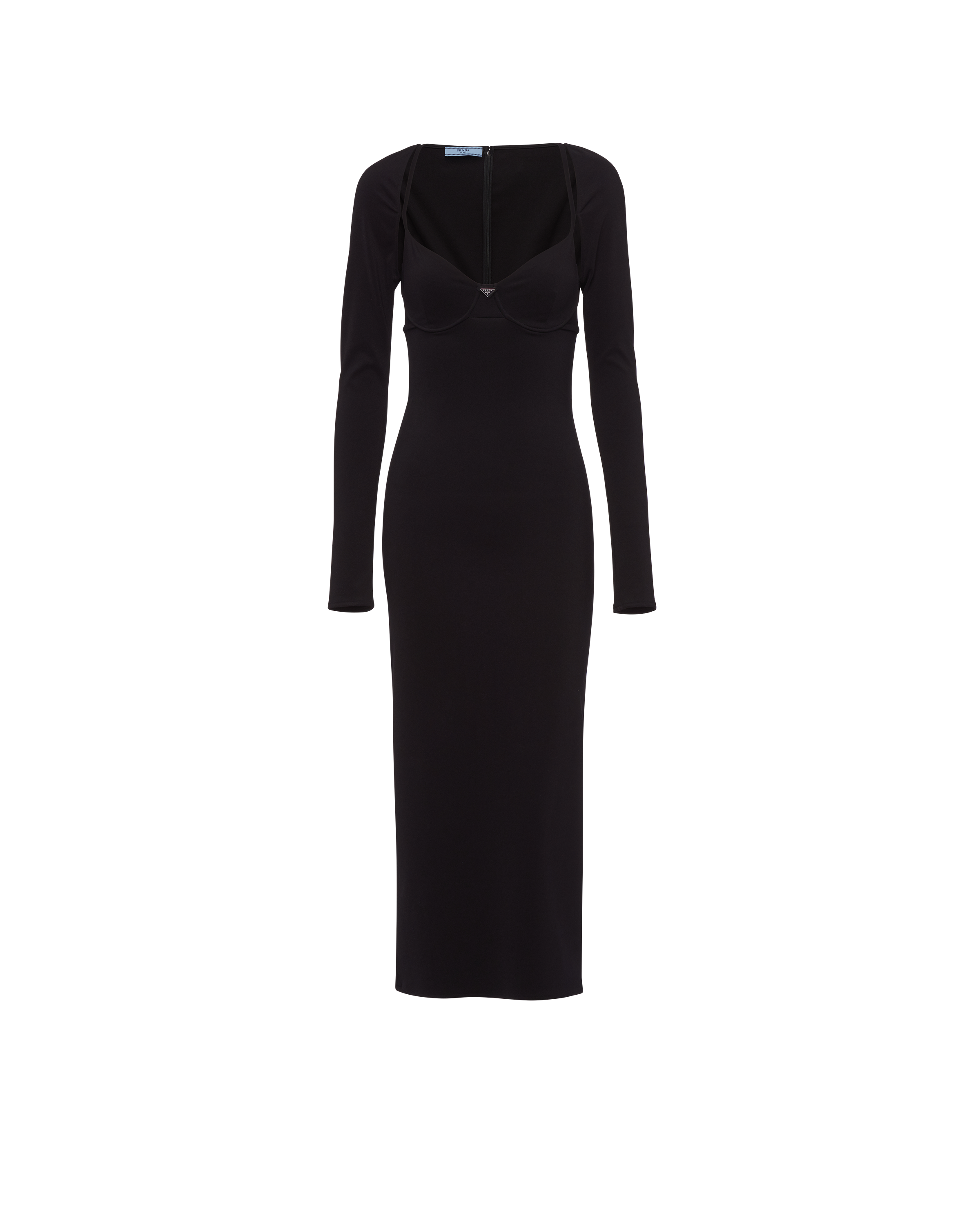 prada stretch jersey dress In Black base_colour_Black