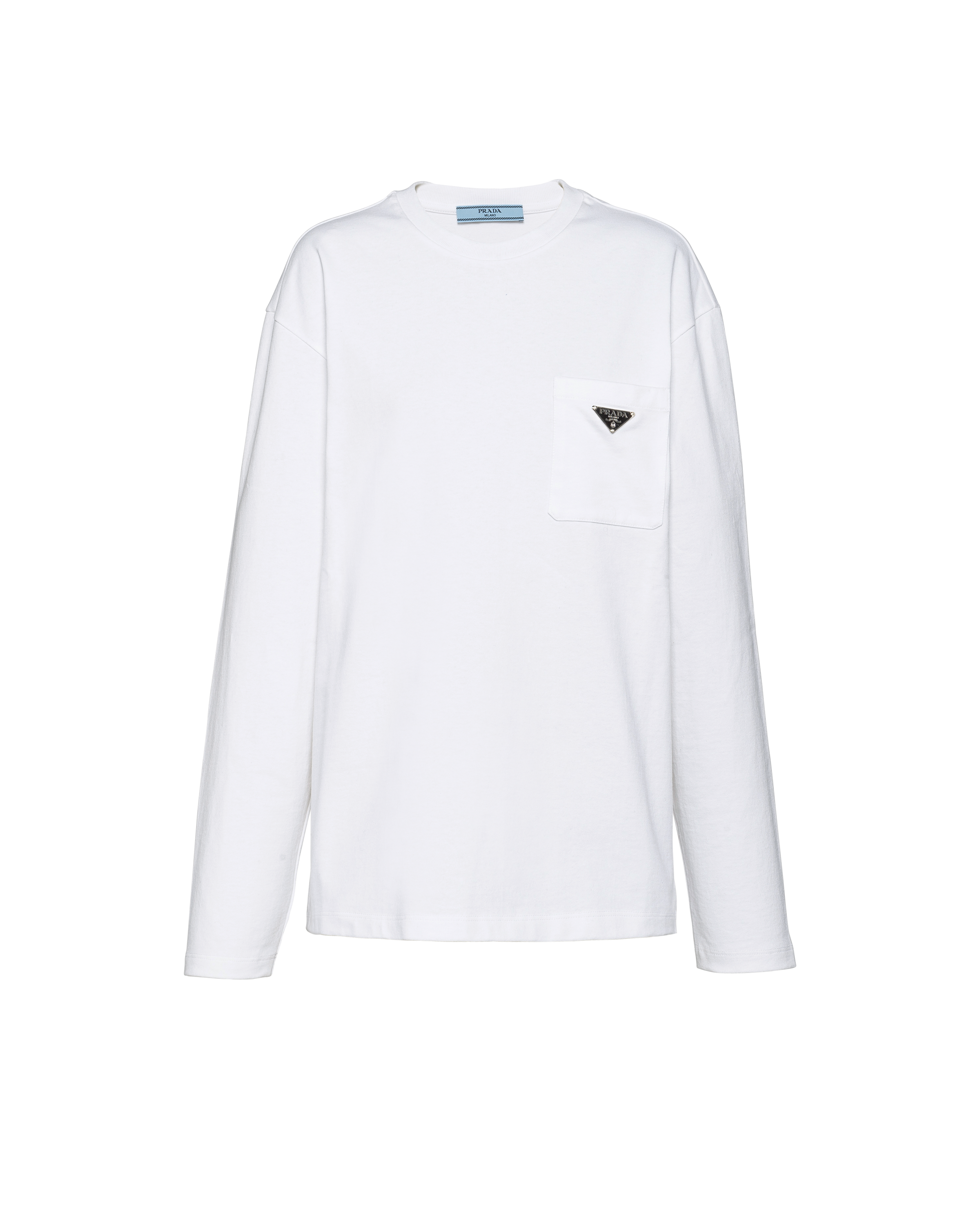 Prada Triangle Long-sleeve T-shirt In White