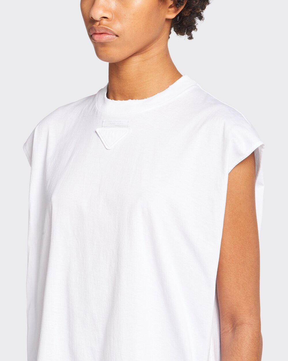 White Oversized jersey T-shirt | Prada