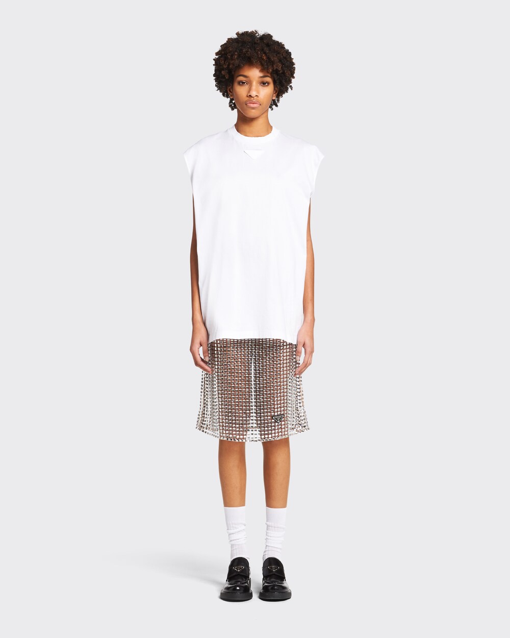 White Oversized jersey T-shirt | Prada