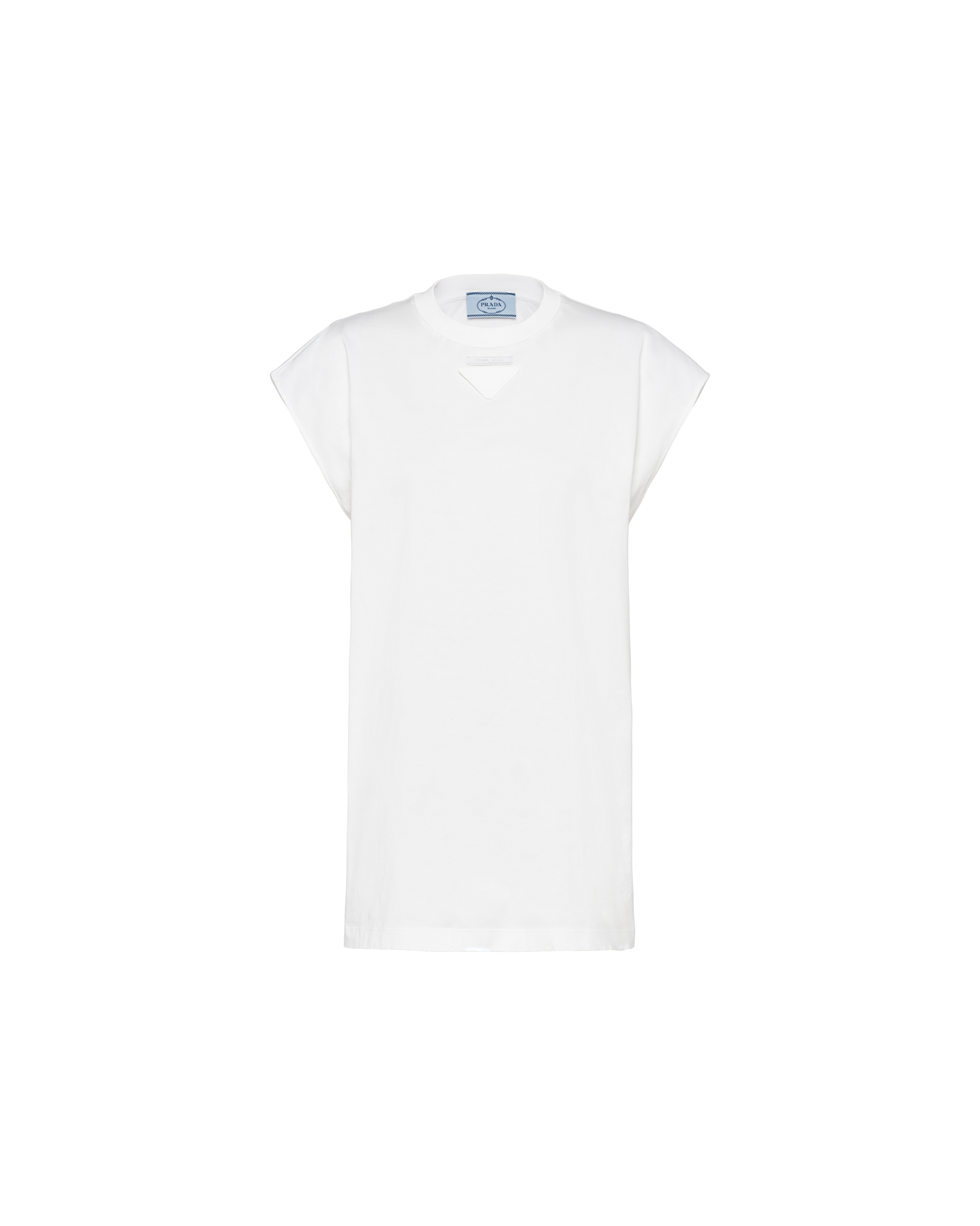 White Oversized Jersey T shirt PRADA