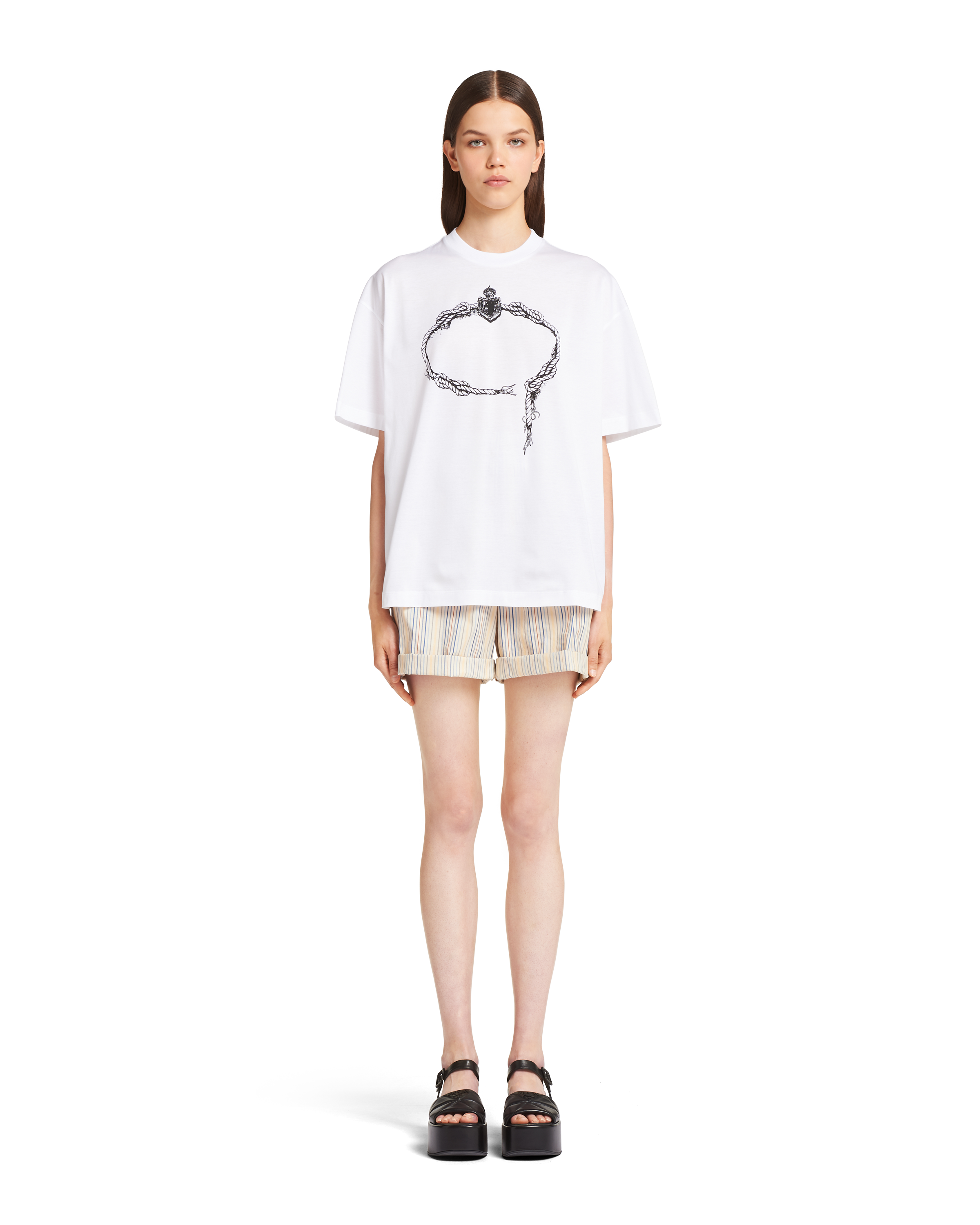 オーバーサイズ プリント入り ジャージー Tシャツ オーバーサイズ プリント入り ジャージー Tシャツ