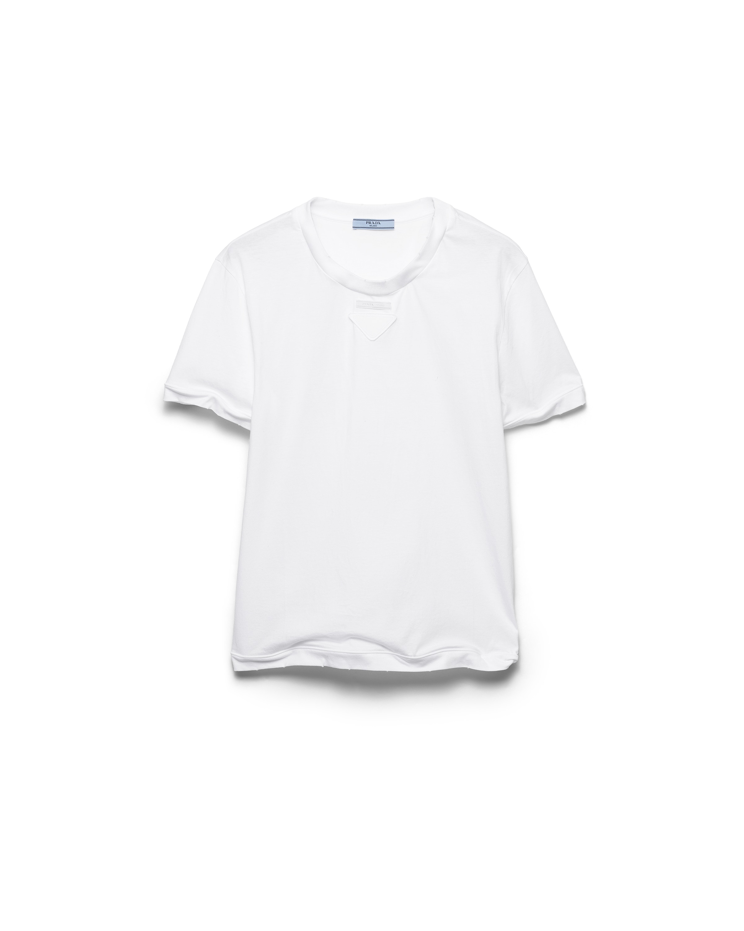 Prada Women White Wire T-shirt, S Luxury T-shirts For Women Darveys In White