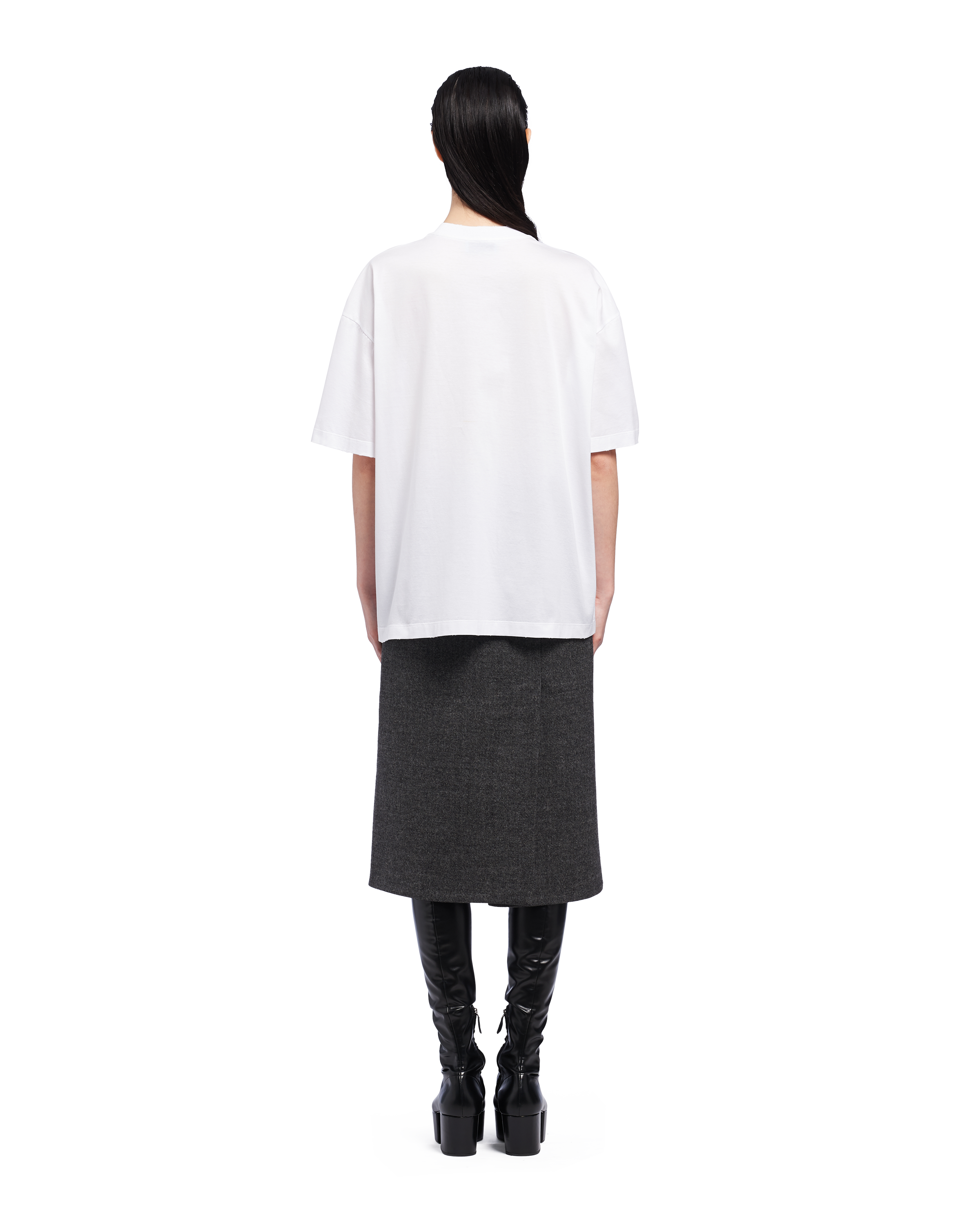 Prada Jersey T\u002Dshirt with knit logo 4
