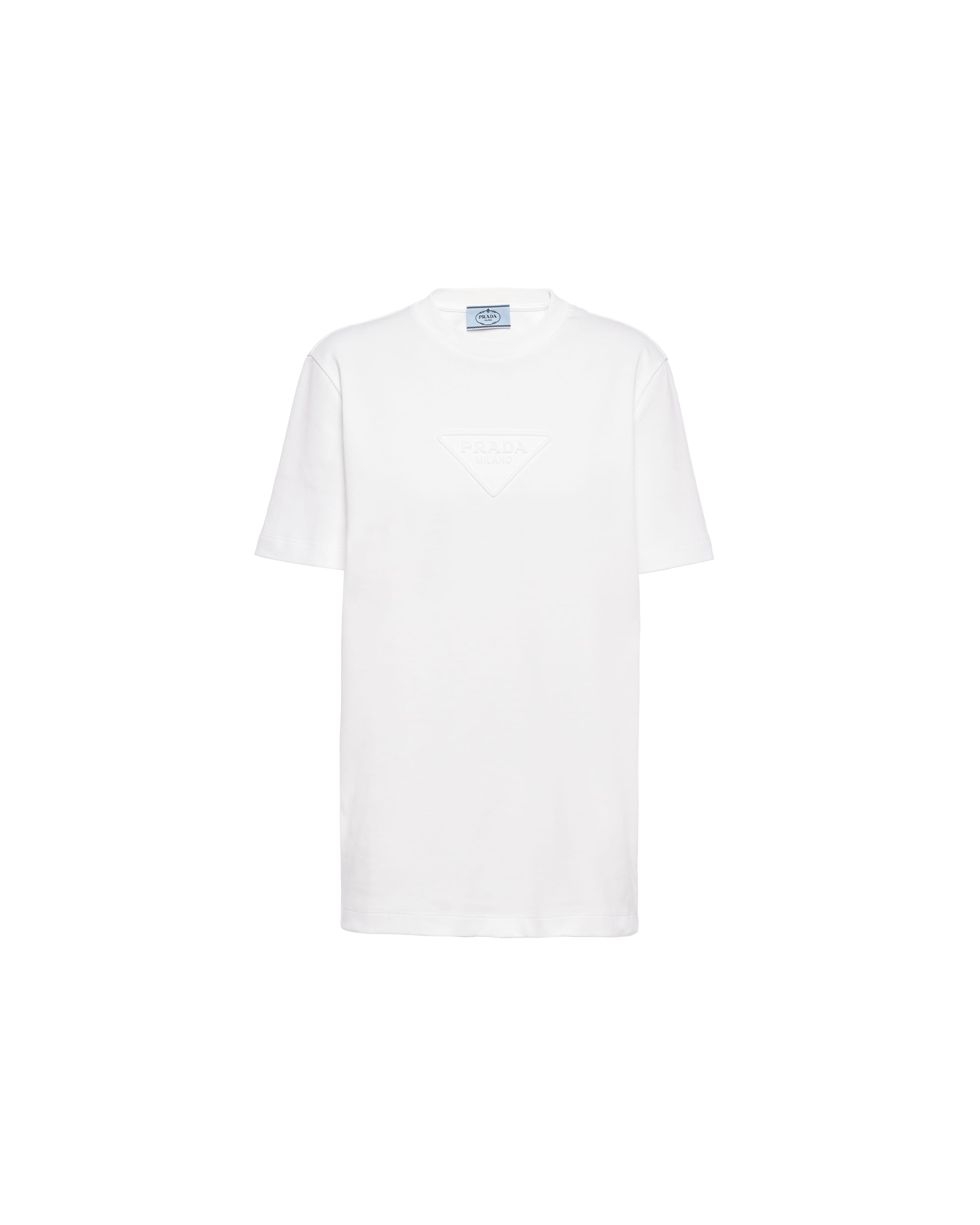 Prada T-shirt Interlock, Femme, Blanc, Taille L