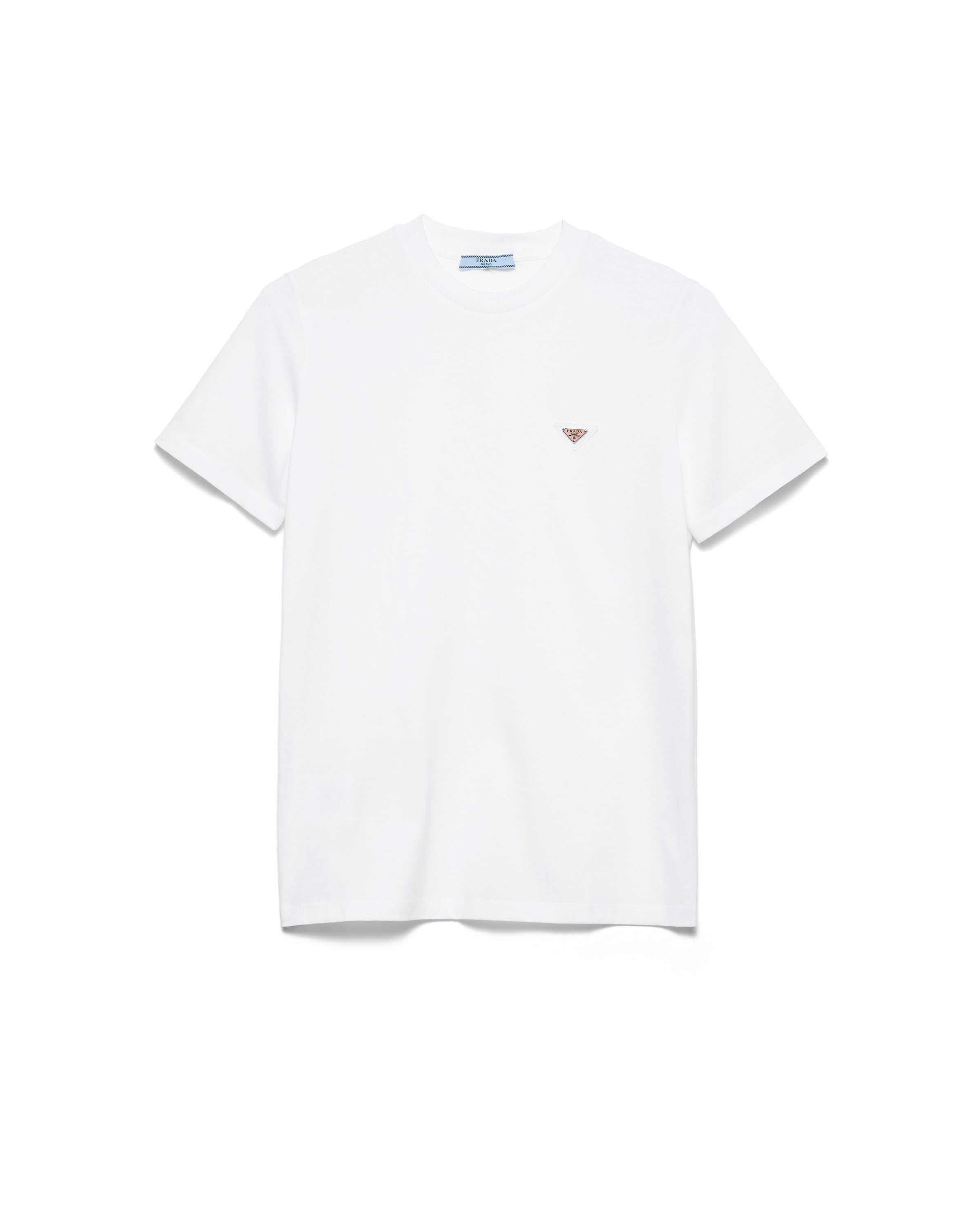 Prada Women Off-white Cotton T-shirt In Gray
