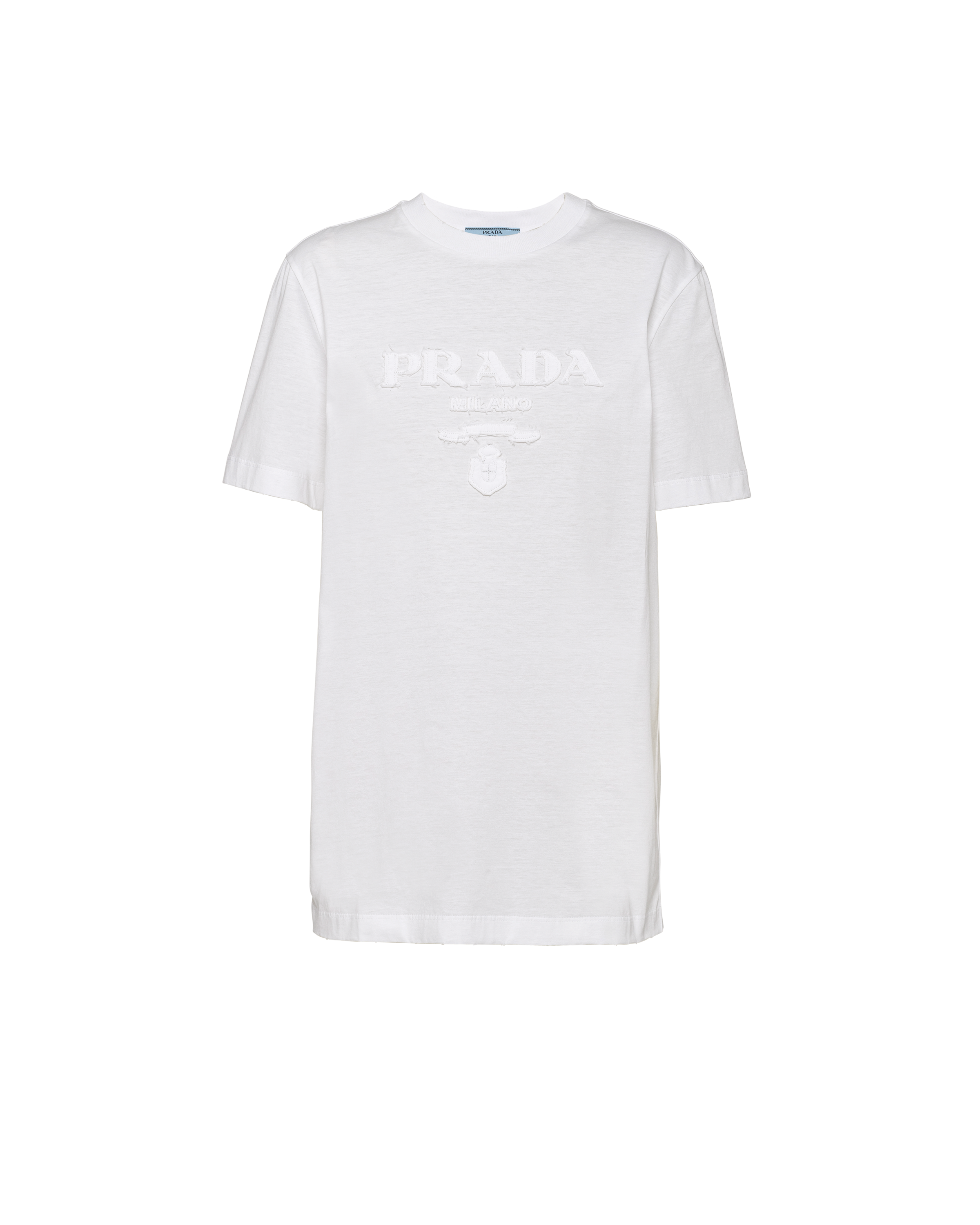 Prada Oversize Crew Neck T-shirt In White