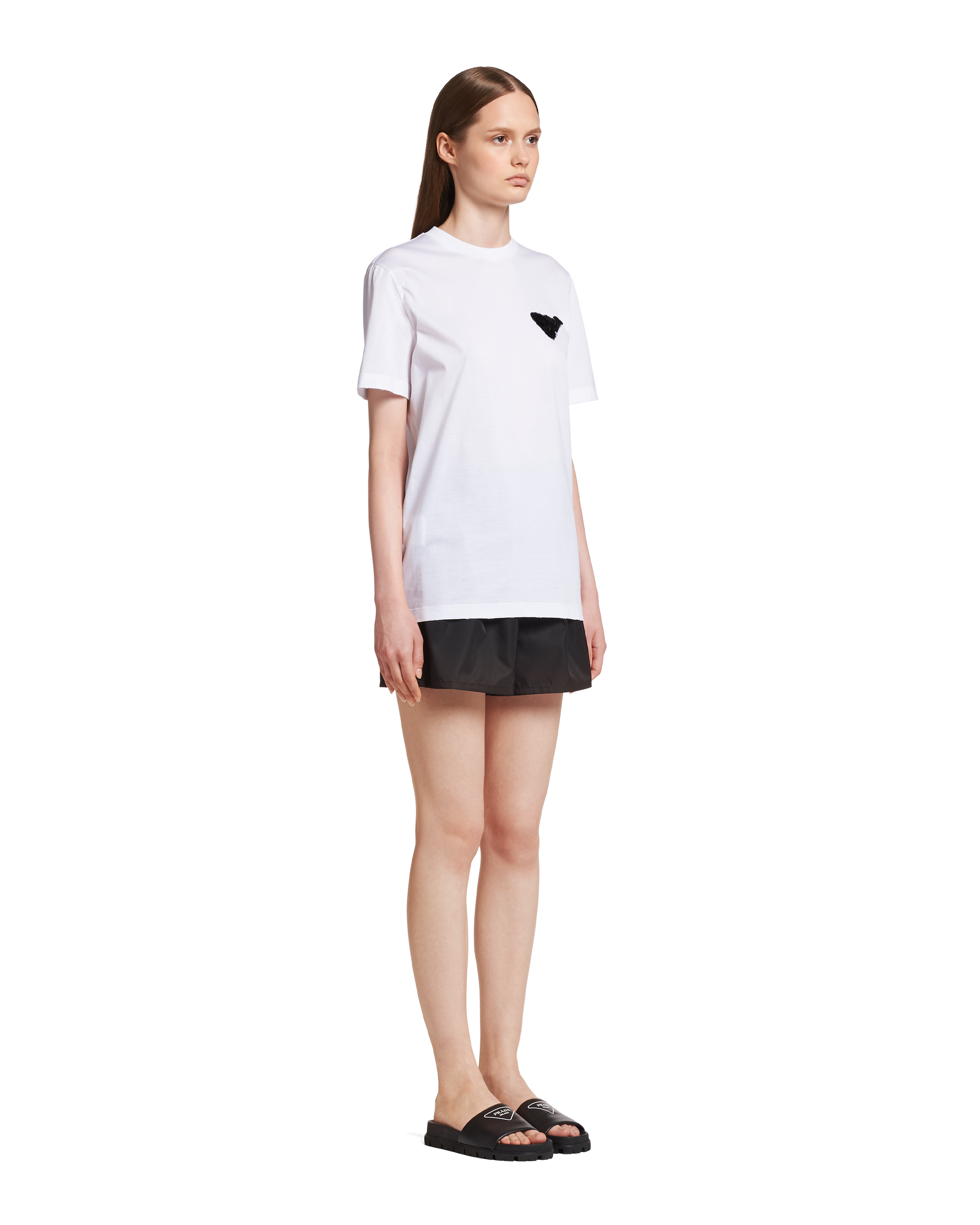 Prada تيشيرت من الجيرسيه مطرّز 3