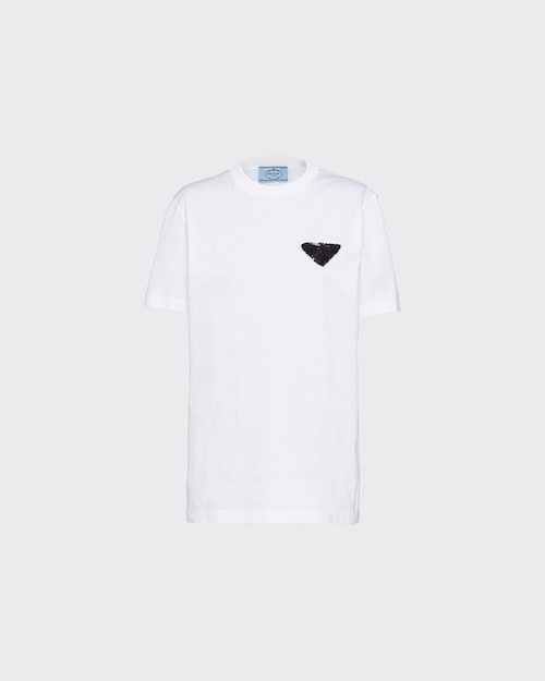 Prada تيشيرت من الجيرسيه مطرّز 1
