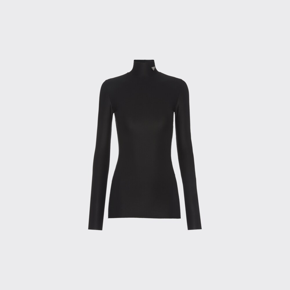Prada بلوزة جيرسيه بياقة عالية 1