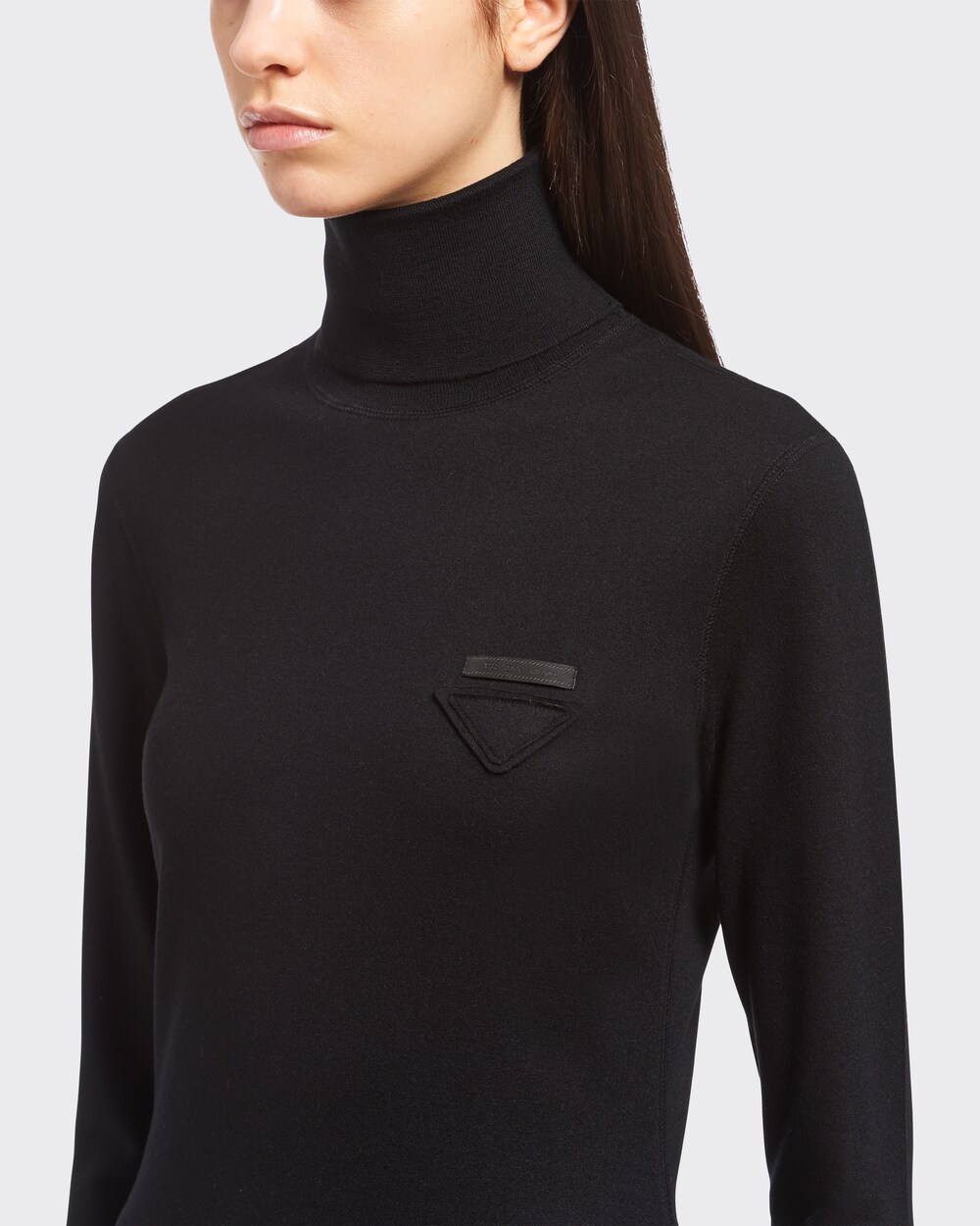 Black Jersey turtleneck sweater | Prada