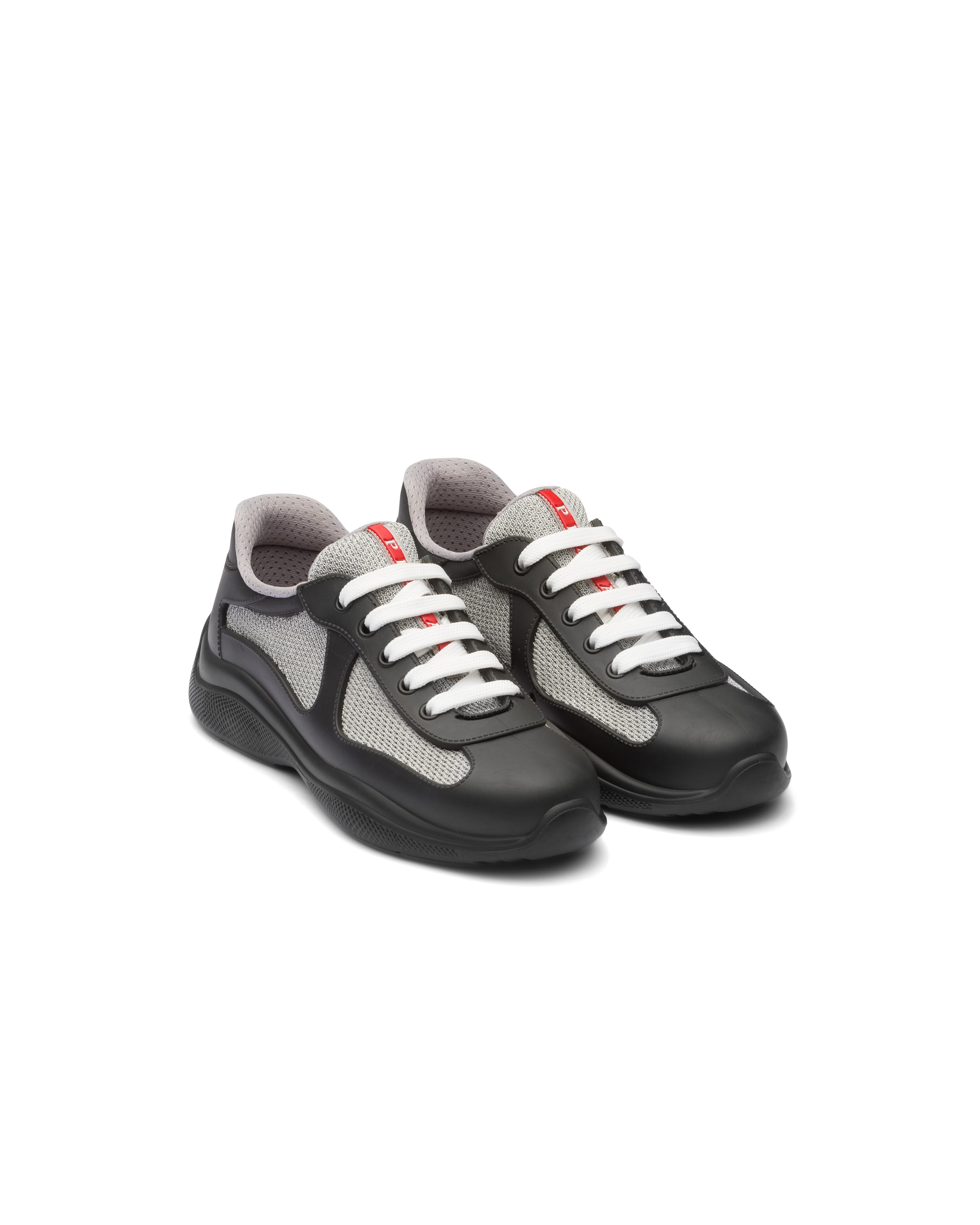 Sneakers Prada America's Cup Soft In Gomma E Tessuto Bike, Donna, Nero, Taglia 39