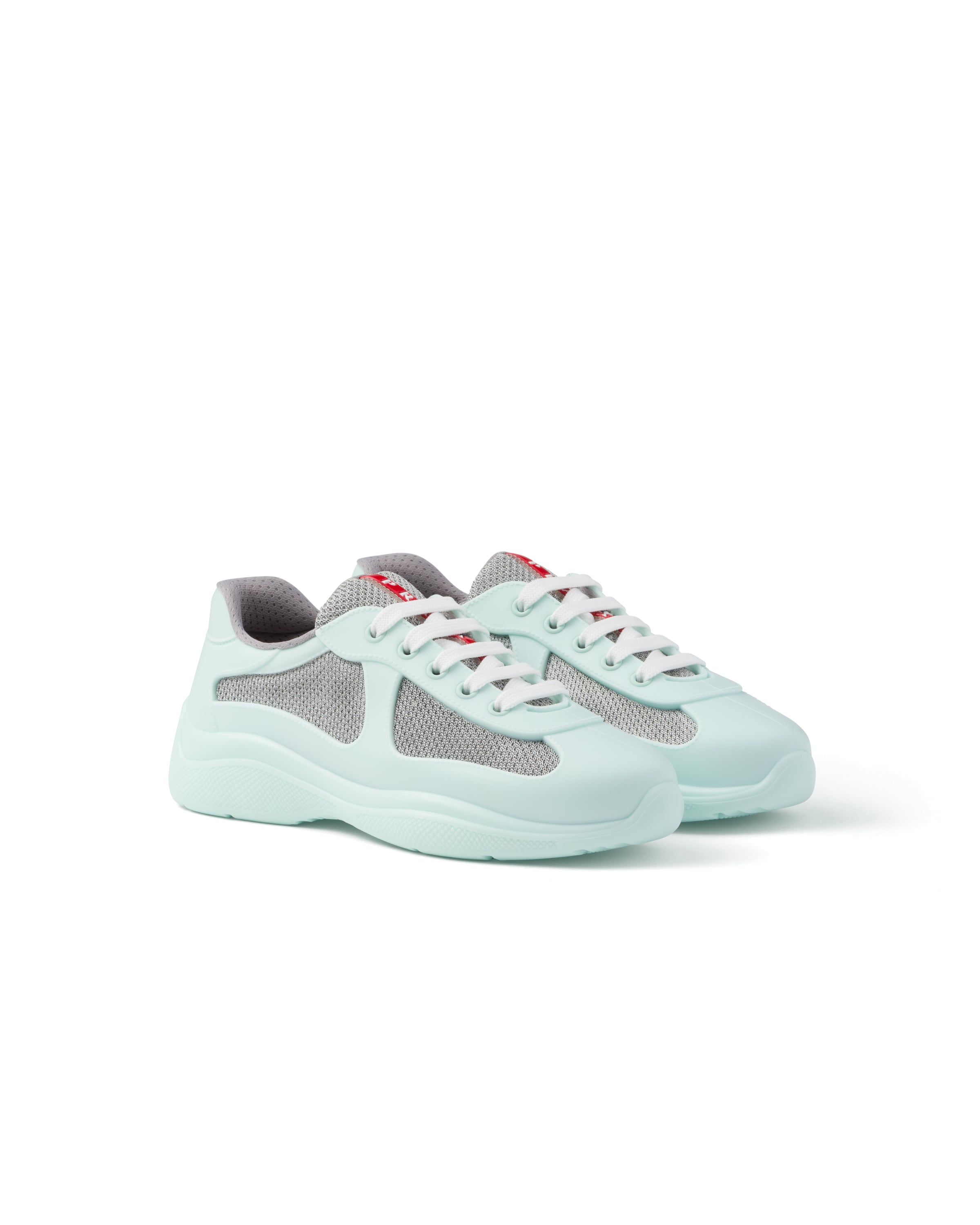 Sneakers Prada America's Cup Soft In Gomma E Tessuto Bike, Donna, Vetro, Taglia 36