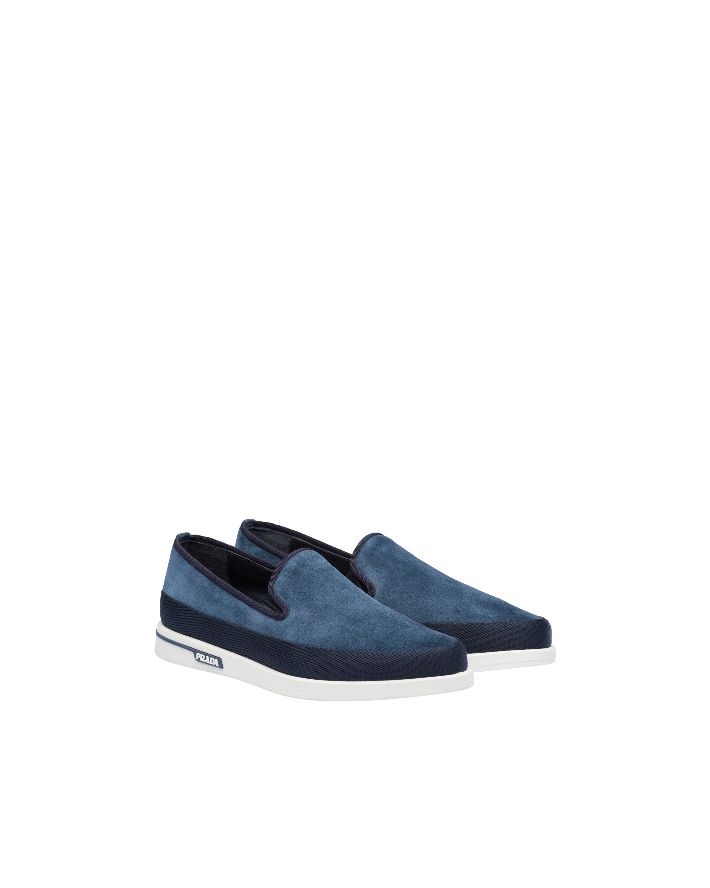Prada Saint Tropez Suede Slip on Sneakers In Ultramarine ModeSens