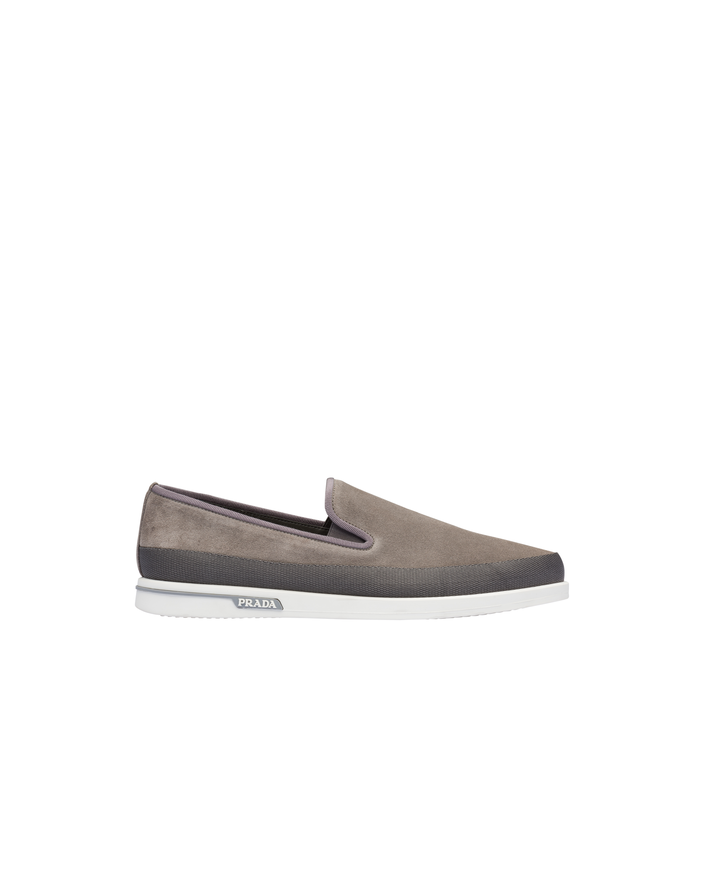 prada suede slip on sneakers