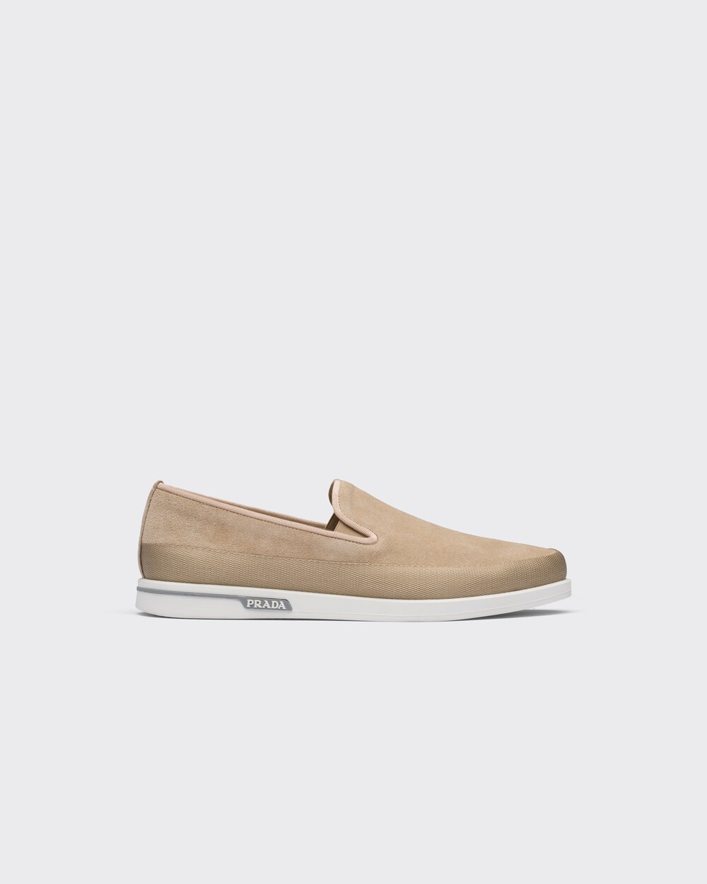 prada suede slip on sneakers